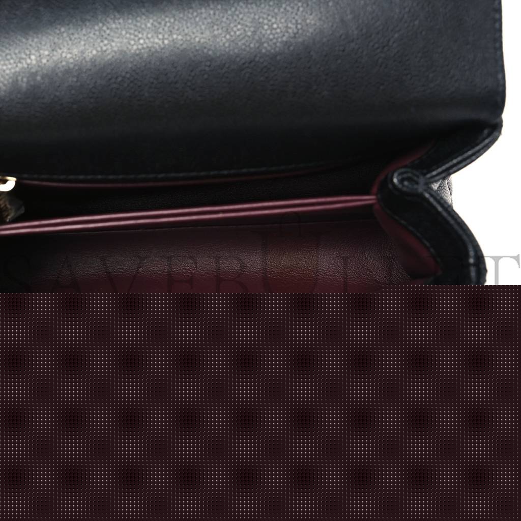 Ch*el caviar quilted mini coco handle flap black gold hardware  (23*14*10cm)