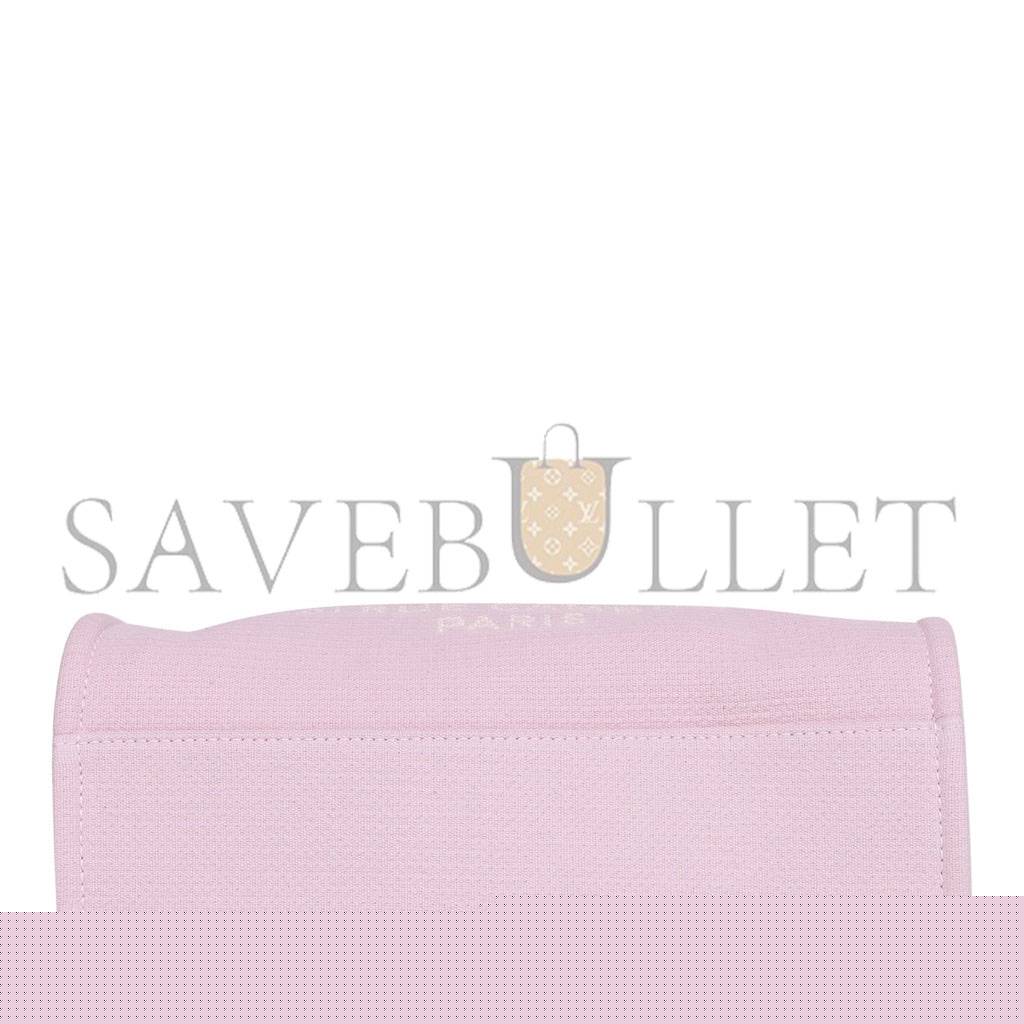 Ch*el small deauville shopping bag pink boucle light gold hardware (34*27*15cm)