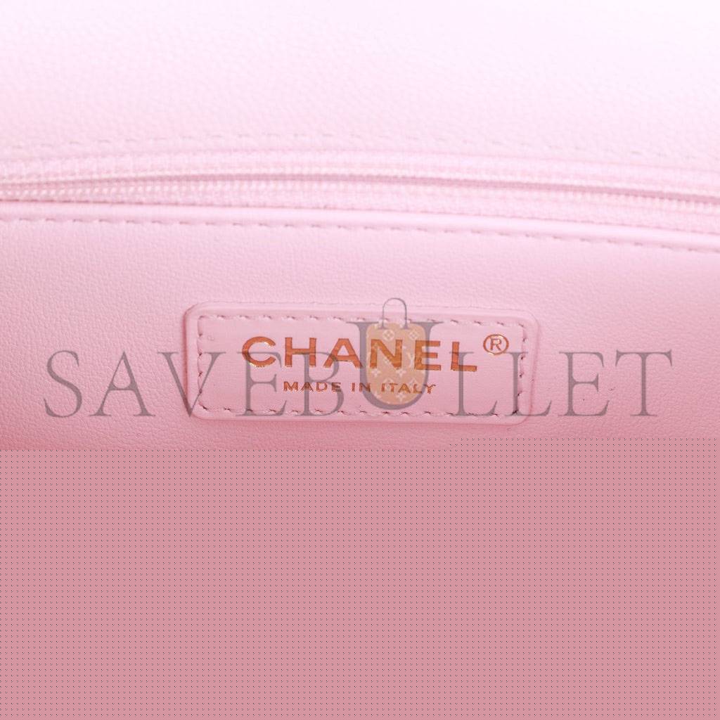 Ch*el medium coco handle flap bag light pink caviar light gold hardware (29*18*11cm)