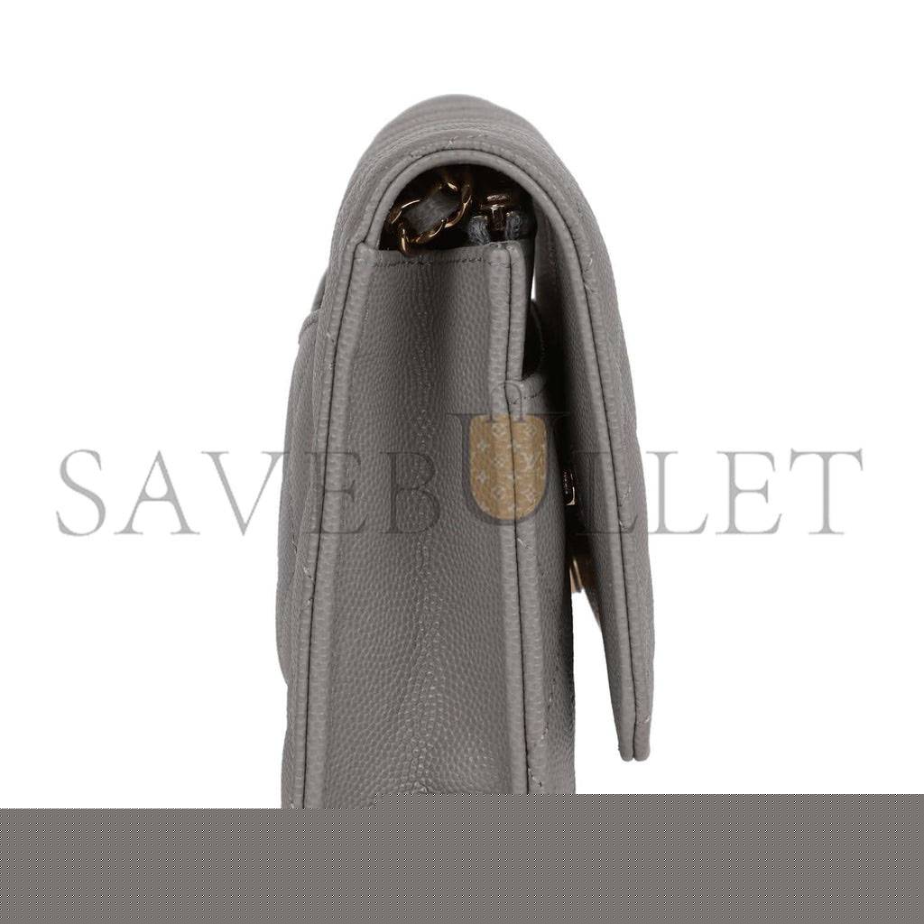 Ch*el wallet on chain woc grey caviar light gold hardware (19*13*4cm)