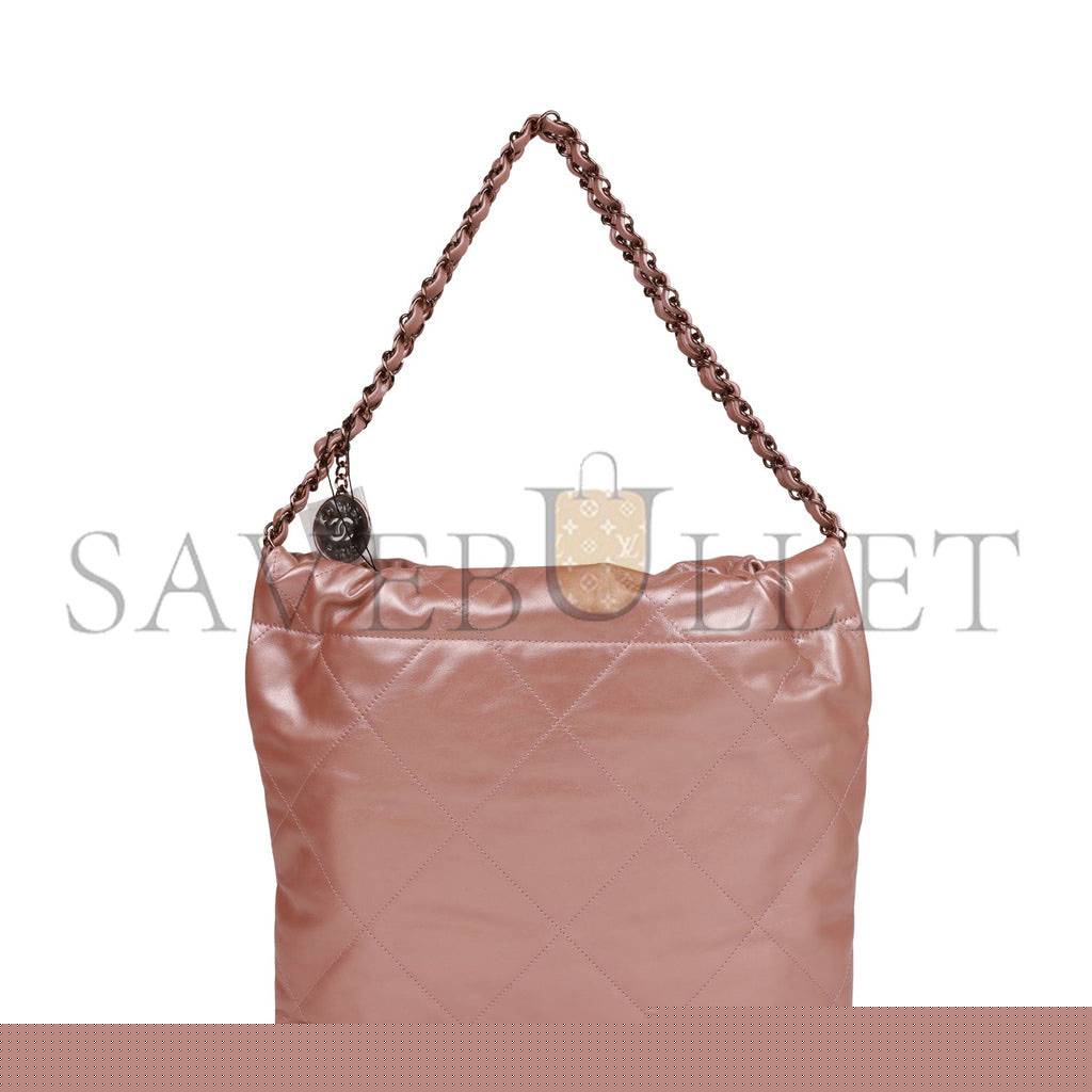 Ch*el small 22 bag copper calfskin rose gold hardware (37*35*7cm)