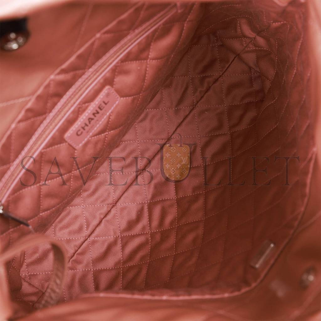 Ch*el small 22 bag copper calfskin rose gold hardware (37*35*7cm)