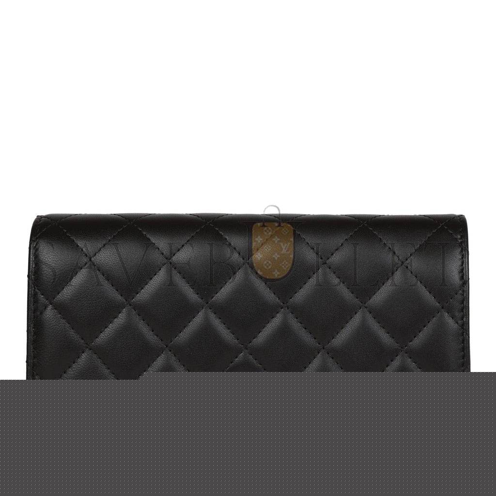 Ch*el wallet on chain woc black lambskin silver hardware (19*12*4cm)