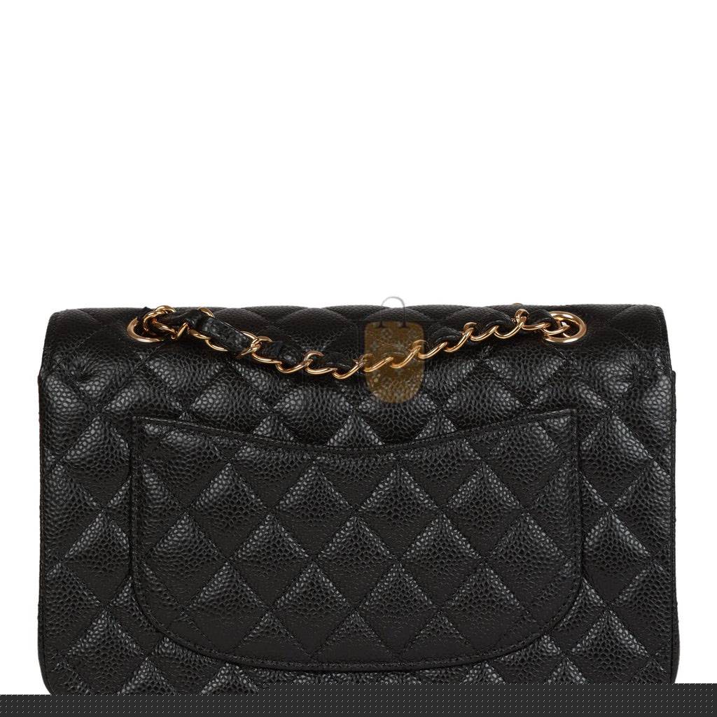 Ch*el small classic double flap black caviar gold hardware (23*13*6cm)