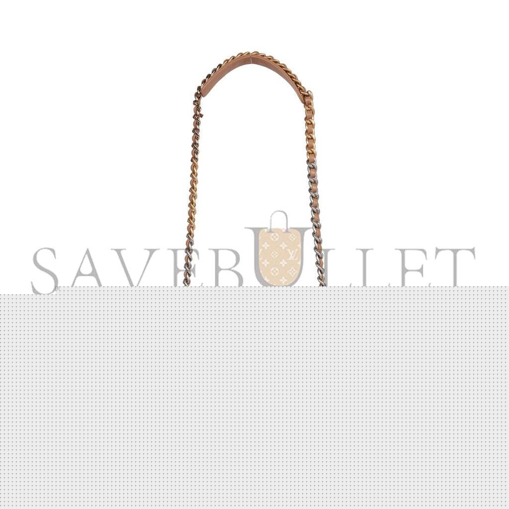 Ch*el medium 19 flap bag beige calfskin mixed hardware (25*16*9cm)