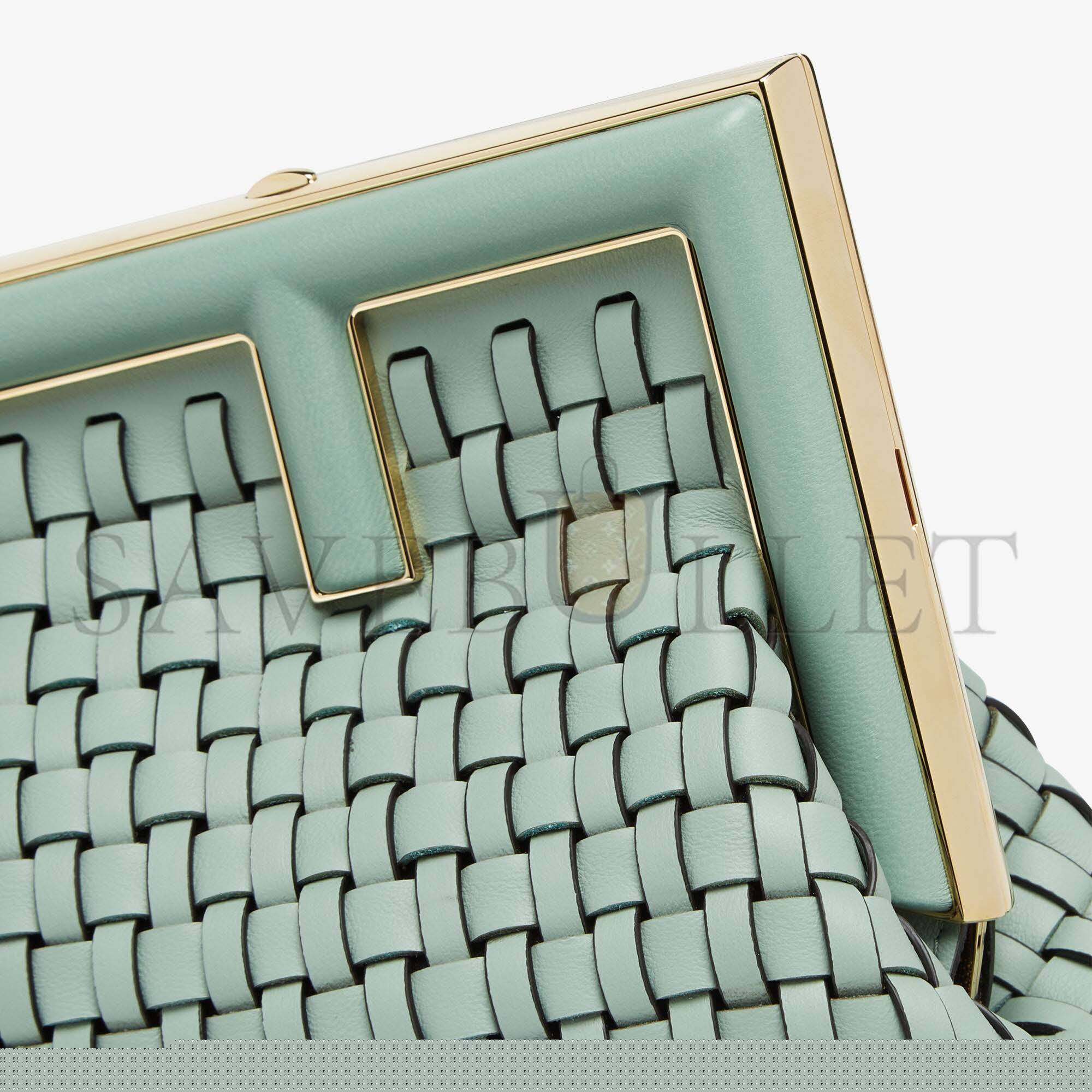 F**di first small - mint green leather interlace bag 8bp129aloxf03hw (26*18*9.5cm)