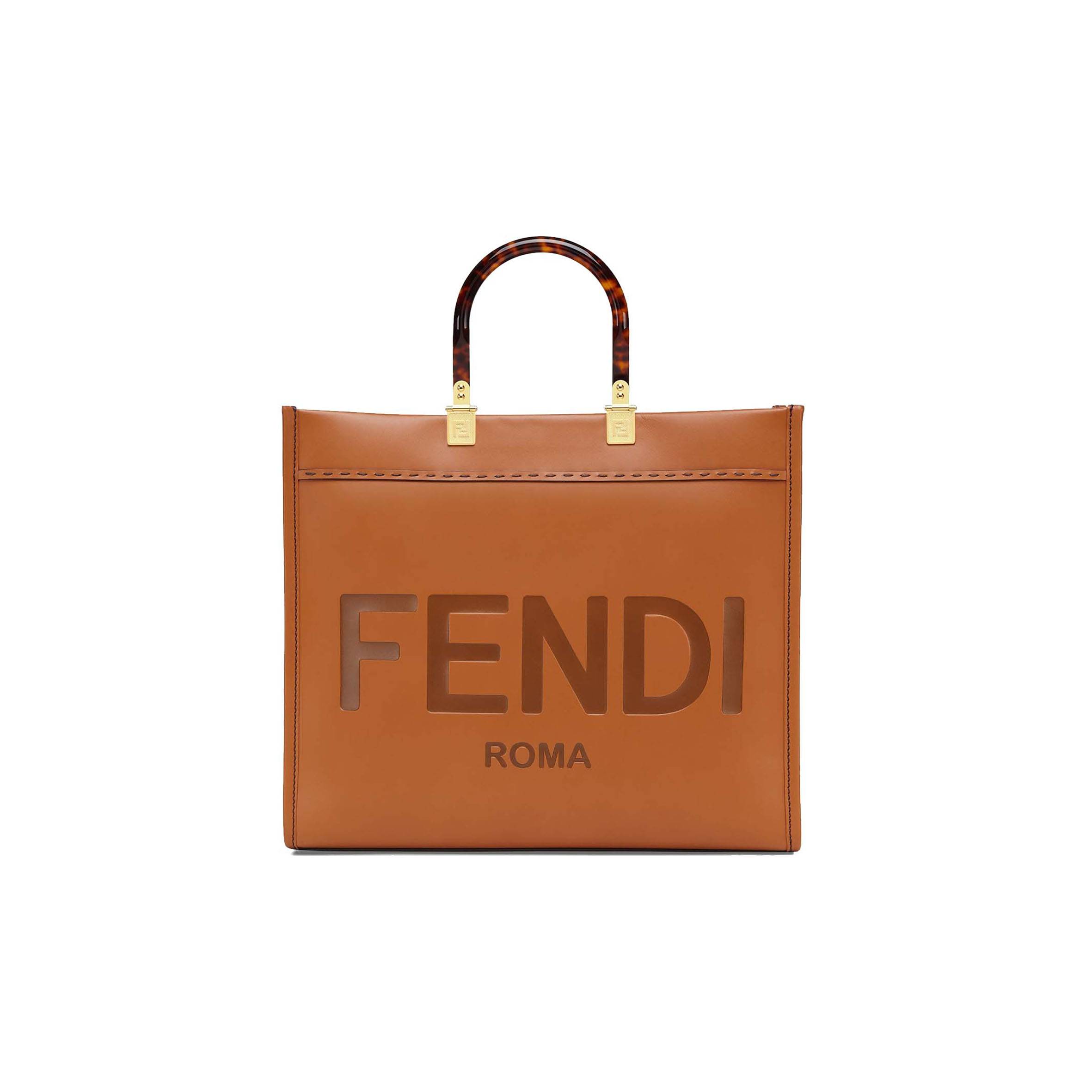 F**di sunshine medium - brown leather shopper 8bh386abvlf0pwz (35*31*17cm)