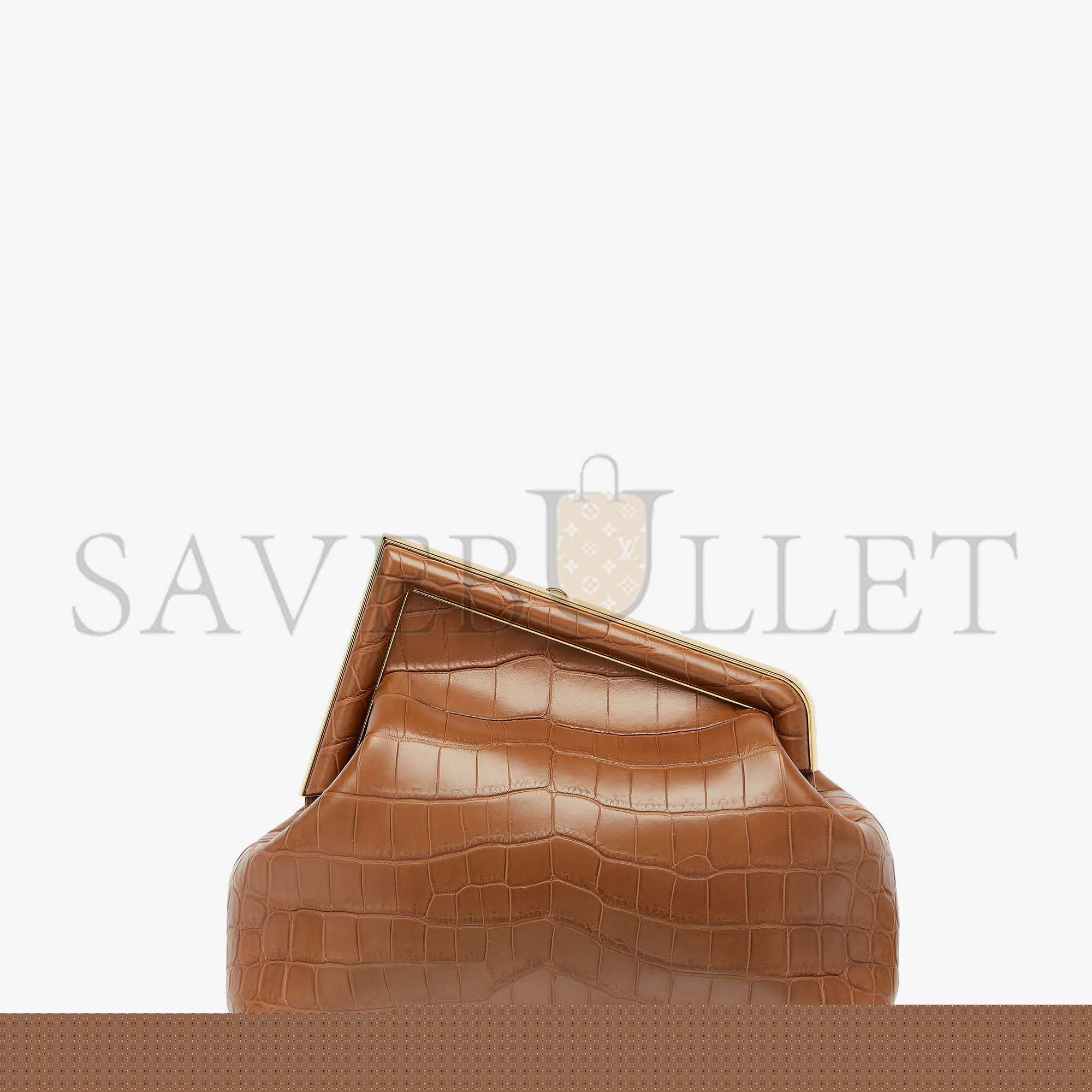 F**di first medium - brown crocodile leather bag 8bp127agxtf0l1a (32.5*23.5*15cm)