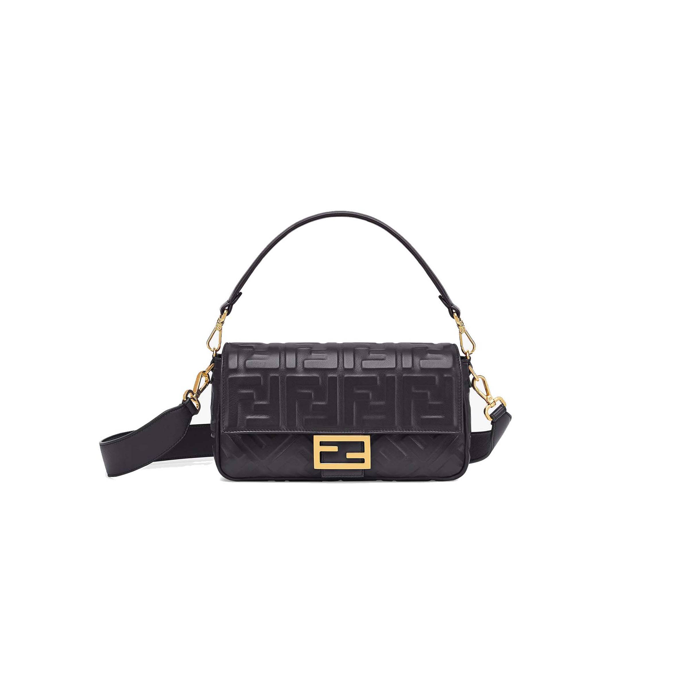 F**di baguette - black leather bag 8br600a72vf15zw (27*15*6cm)