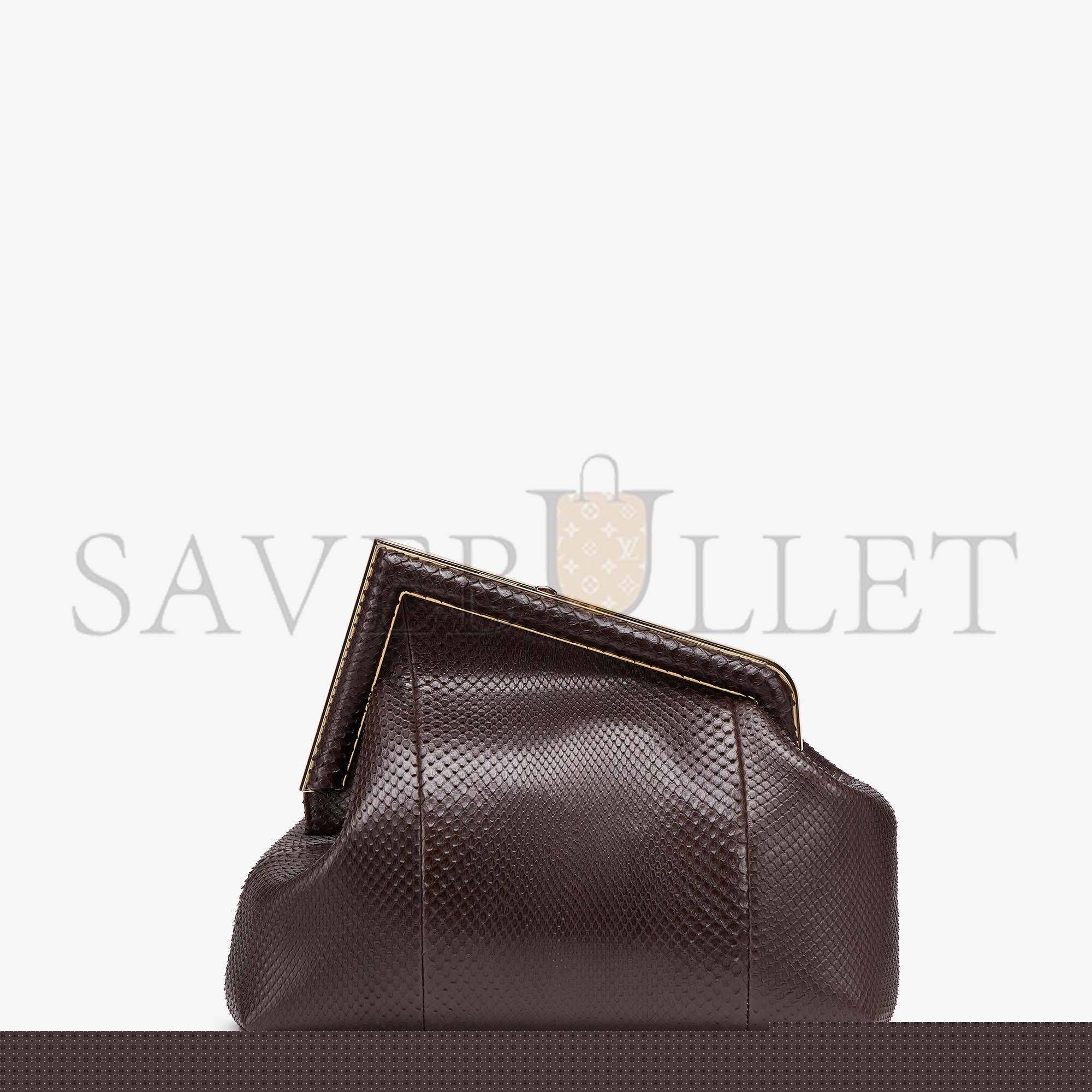 F**di first medium - dark brown python leather bag 8bp127ahn2f12g2 (32.5*23.5*15cm)