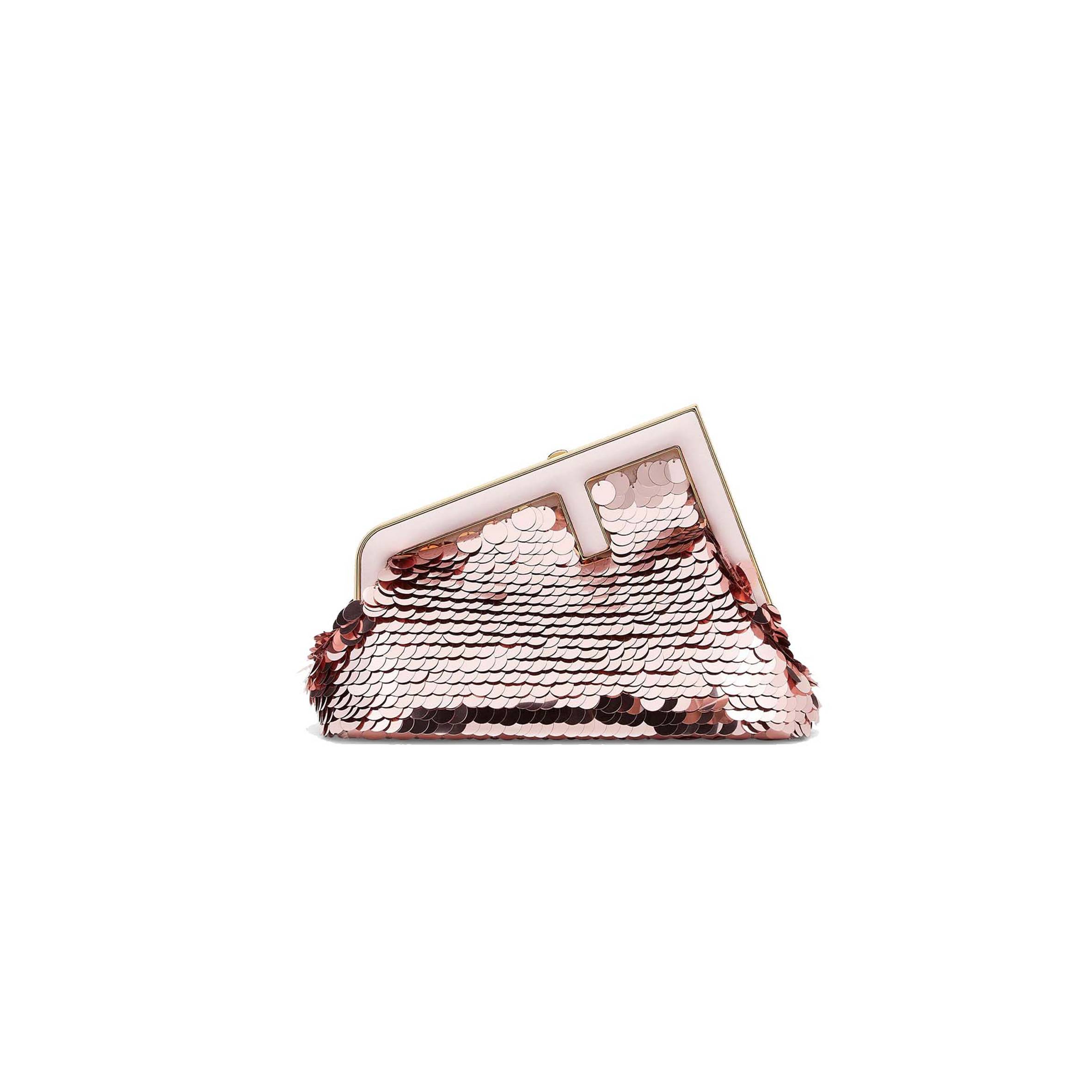 F**di first small - pink sequinned bag 8bp129ajs4f1hmd (26*18*9.5cm)