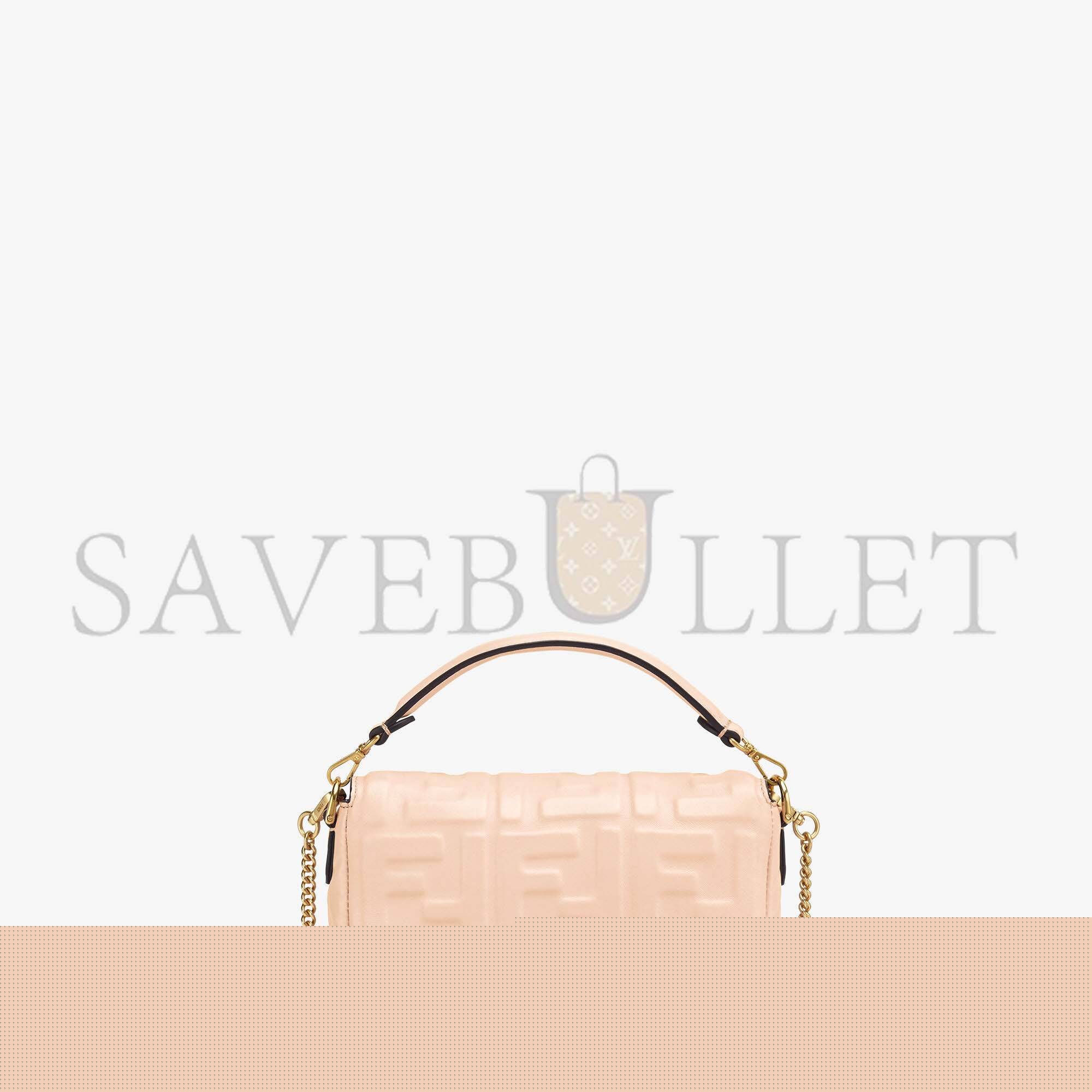 F**di baguette mini - pale pink nappa leather bag 8bs017a72vf171m (19*11.5*4cm)
