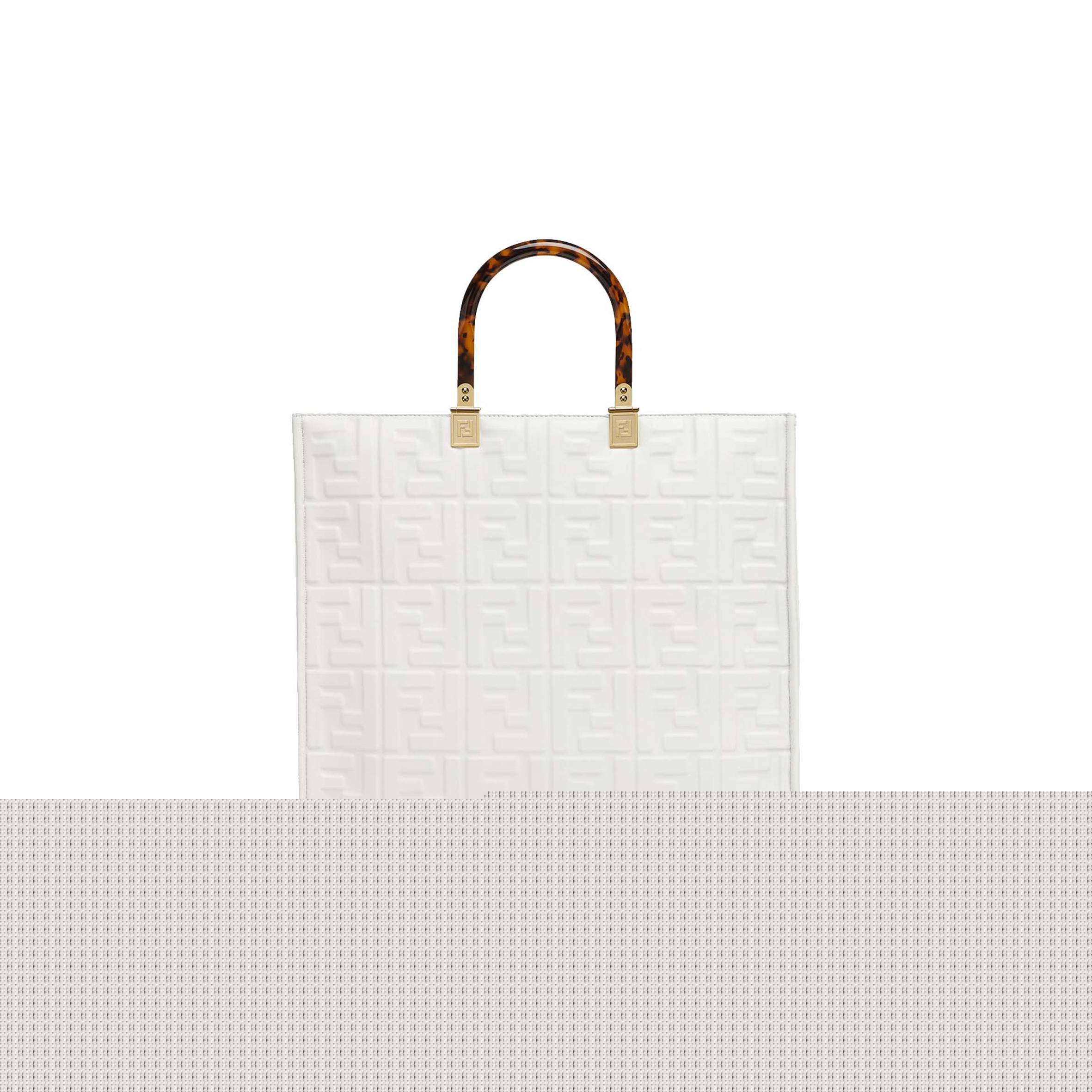 F**di sunshine medium - white leather shopper 8bh386amcvf0qvl (35*31*17cm)