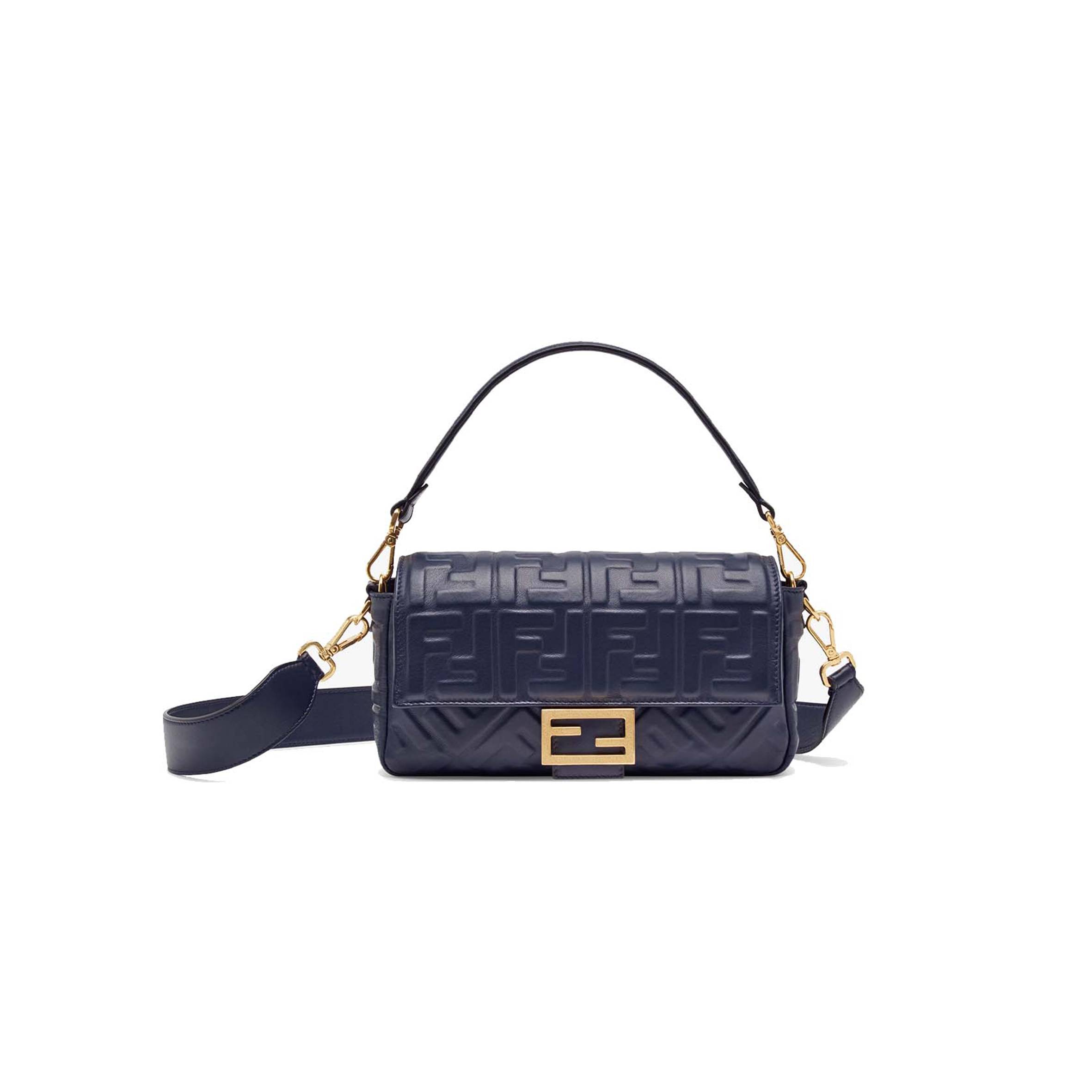 F**di baguette - blue nappa leather bag 8br600a72vf19po (27*15*6cm)