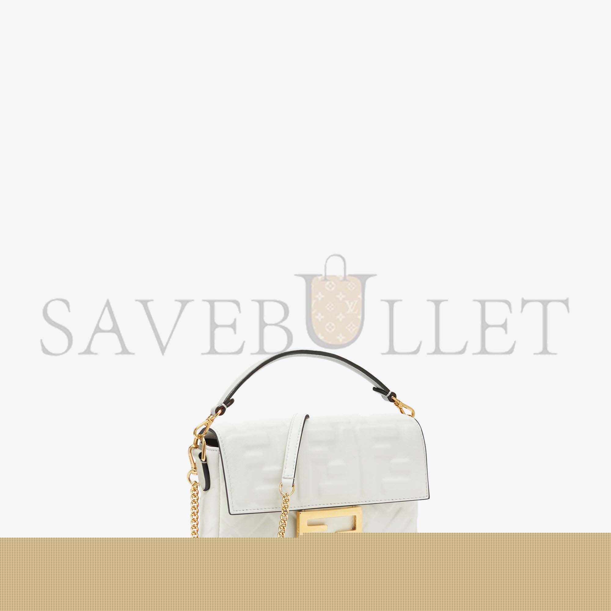 F**di baguette mini - white leather bag 8bs017a72vf15ao (19*11.5*4cm)