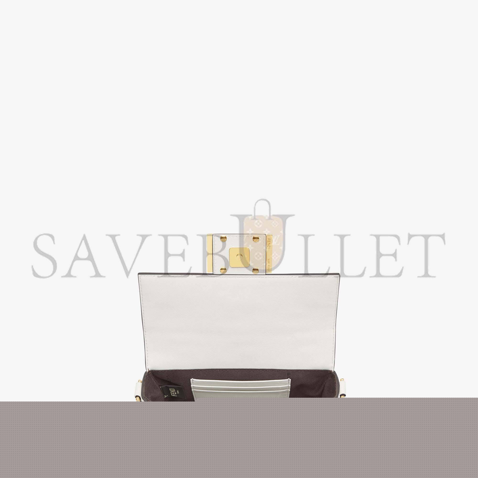 F**di baguette mini - white leather bag 8bs017a72vf15ao (19*11.5*4cm)