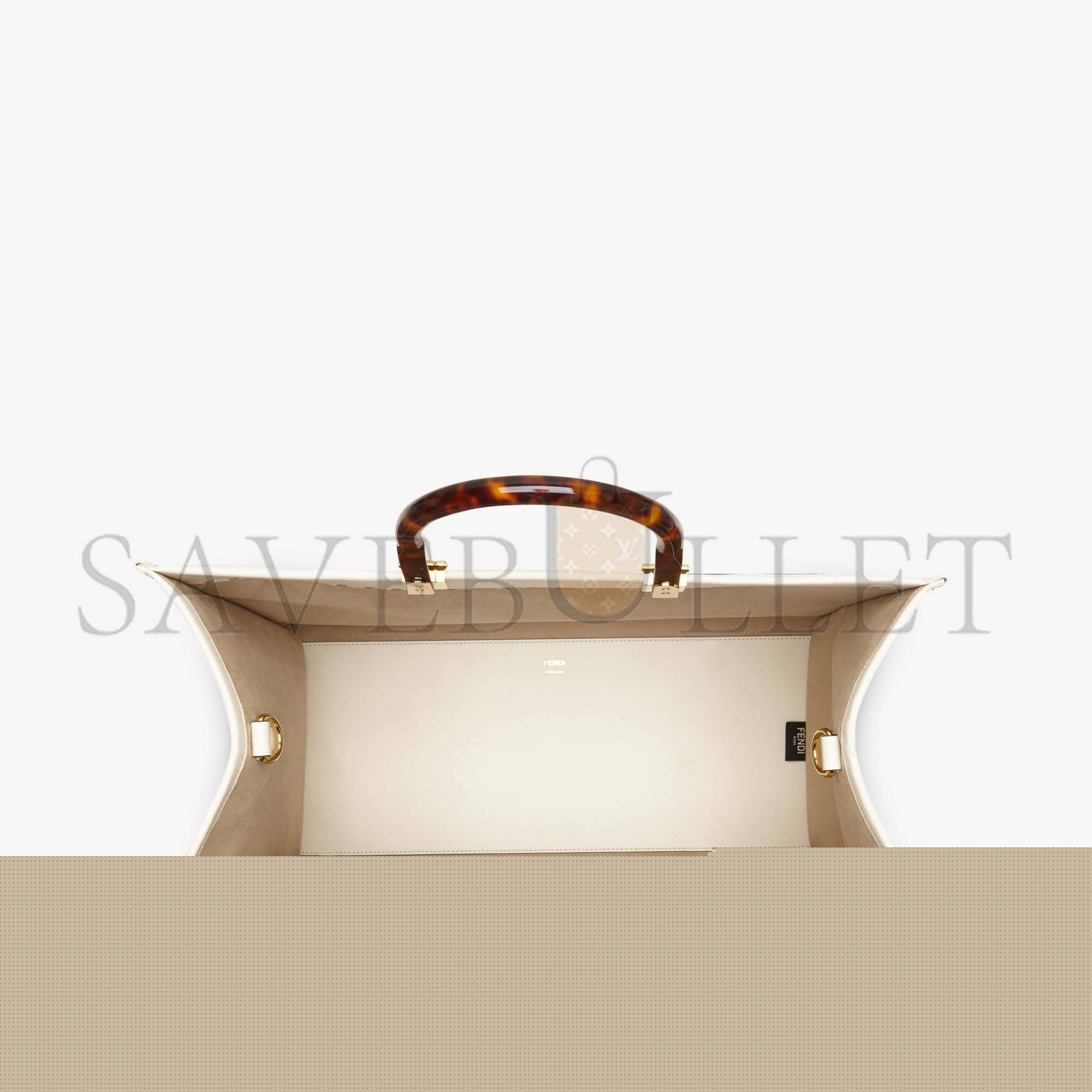F**di sunshine medium - white leather shopper 8bh386abvlf0k7e (35*31*17cm)