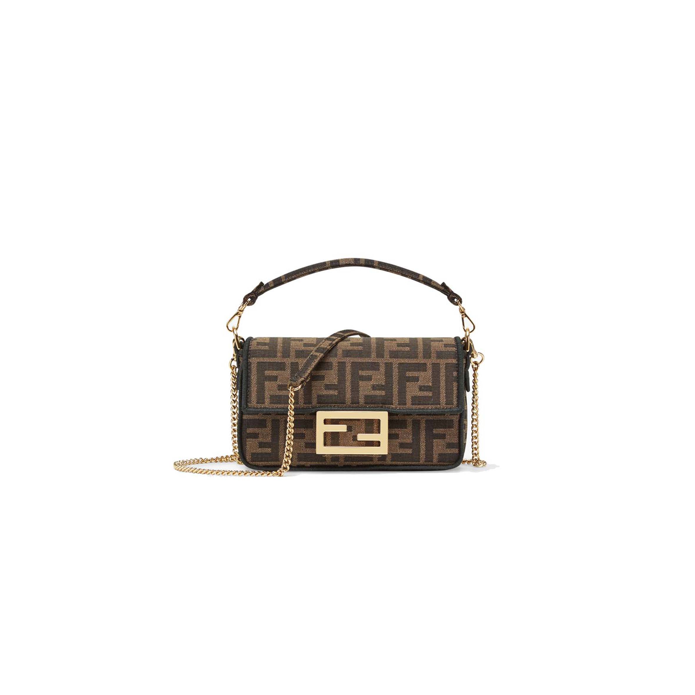 F**di baguette mini - jacquard ff fabric bag 8bs017a6v5f17u4 (19*11.5*4cm)