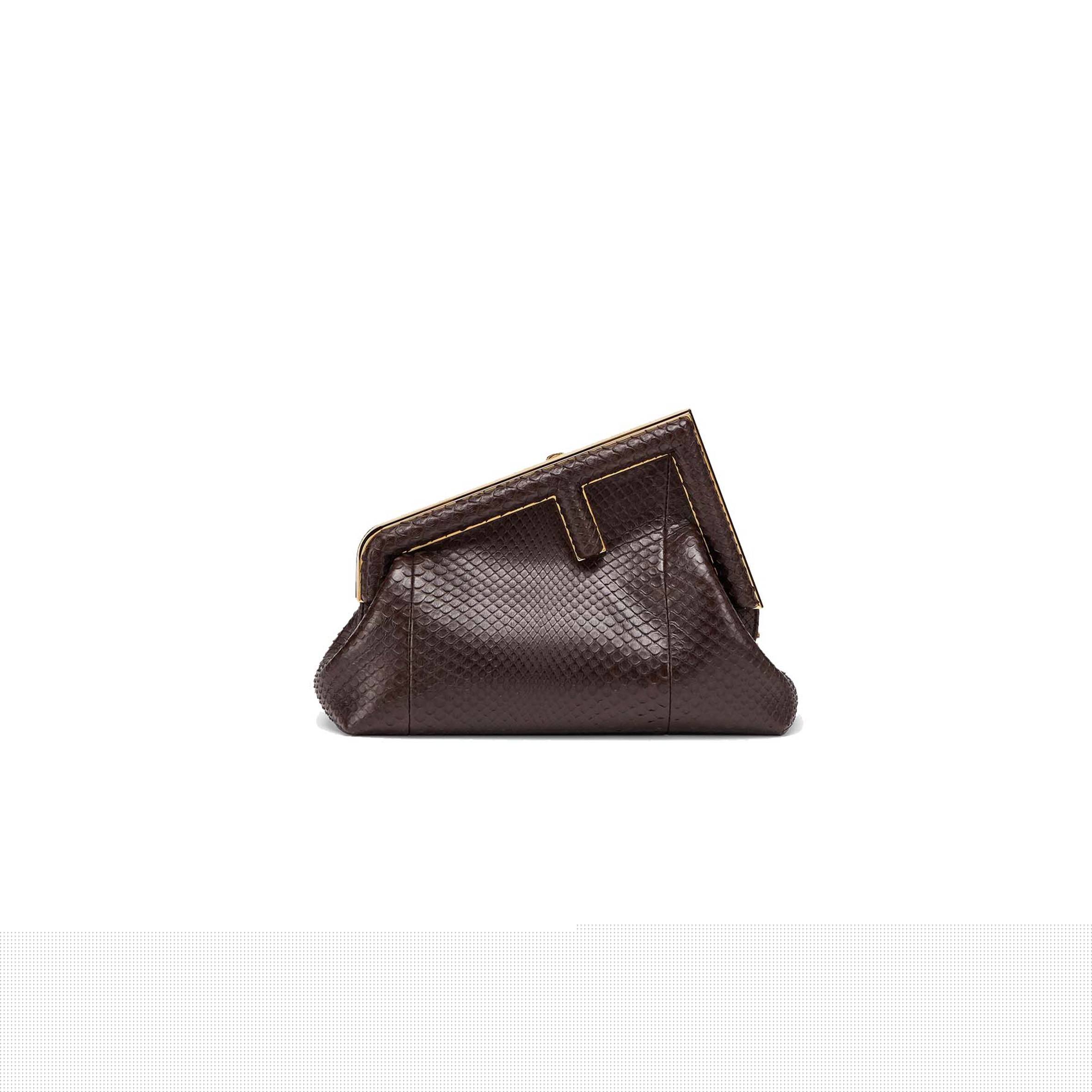 F**di first small - dark brown python leather bag 8bp129ahn2f12g2 (26*18*9.5cm)