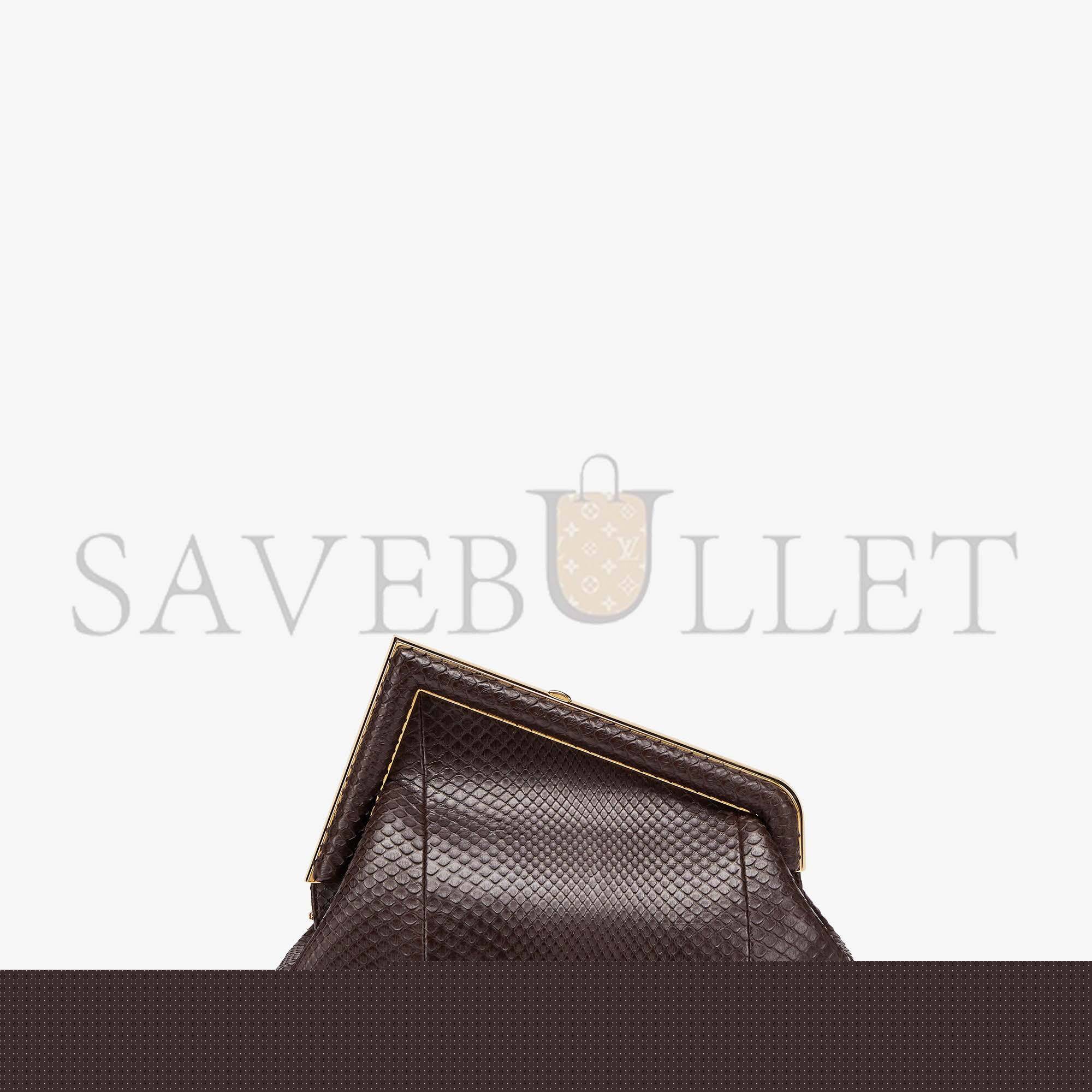 F**di first small - dark brown python leather bag 8bp129ahn2f12g2 (26*18*9.5cm)