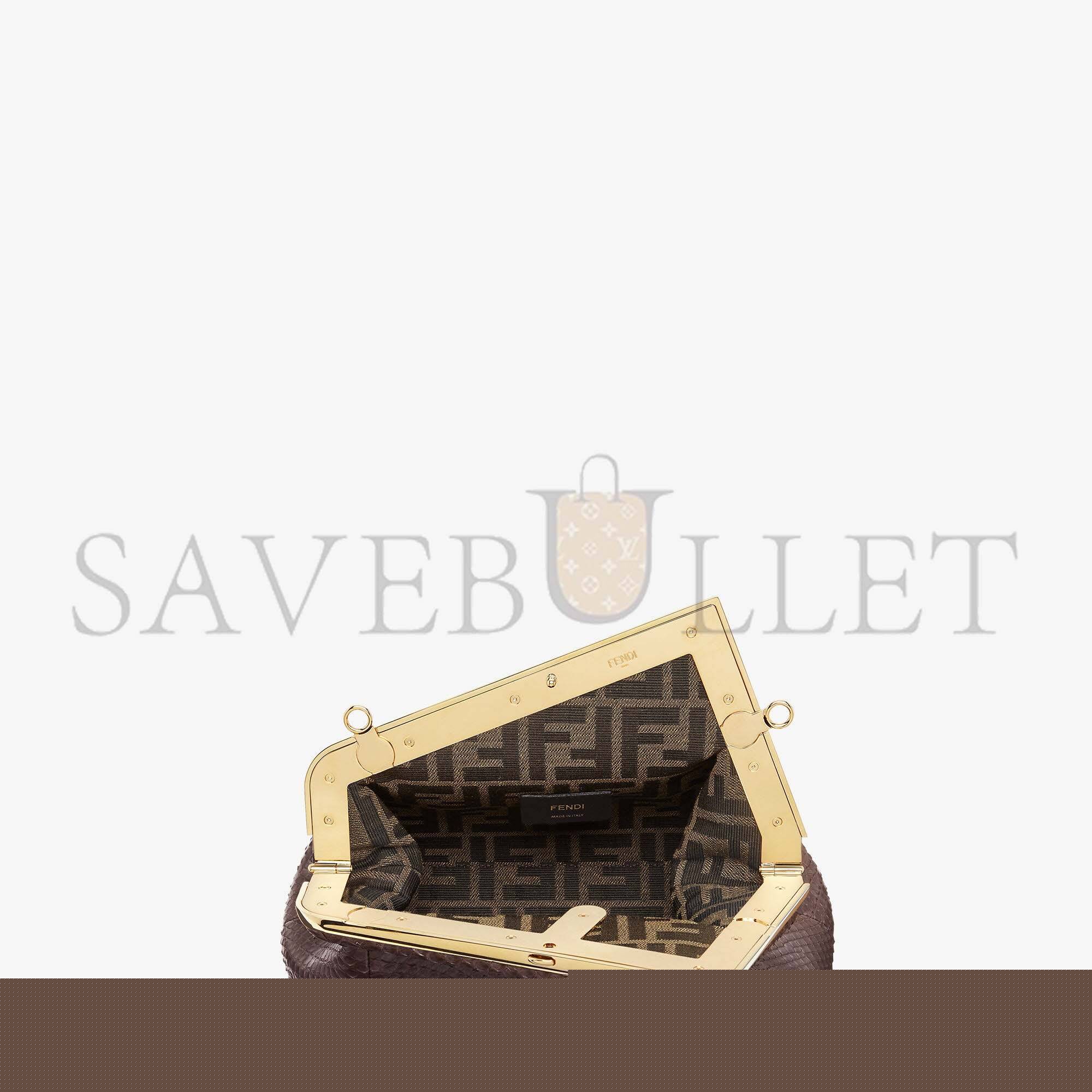F**di first small - dark brown python leather bag 8bp129ahn2f12g2 (26*18*9.5cm)