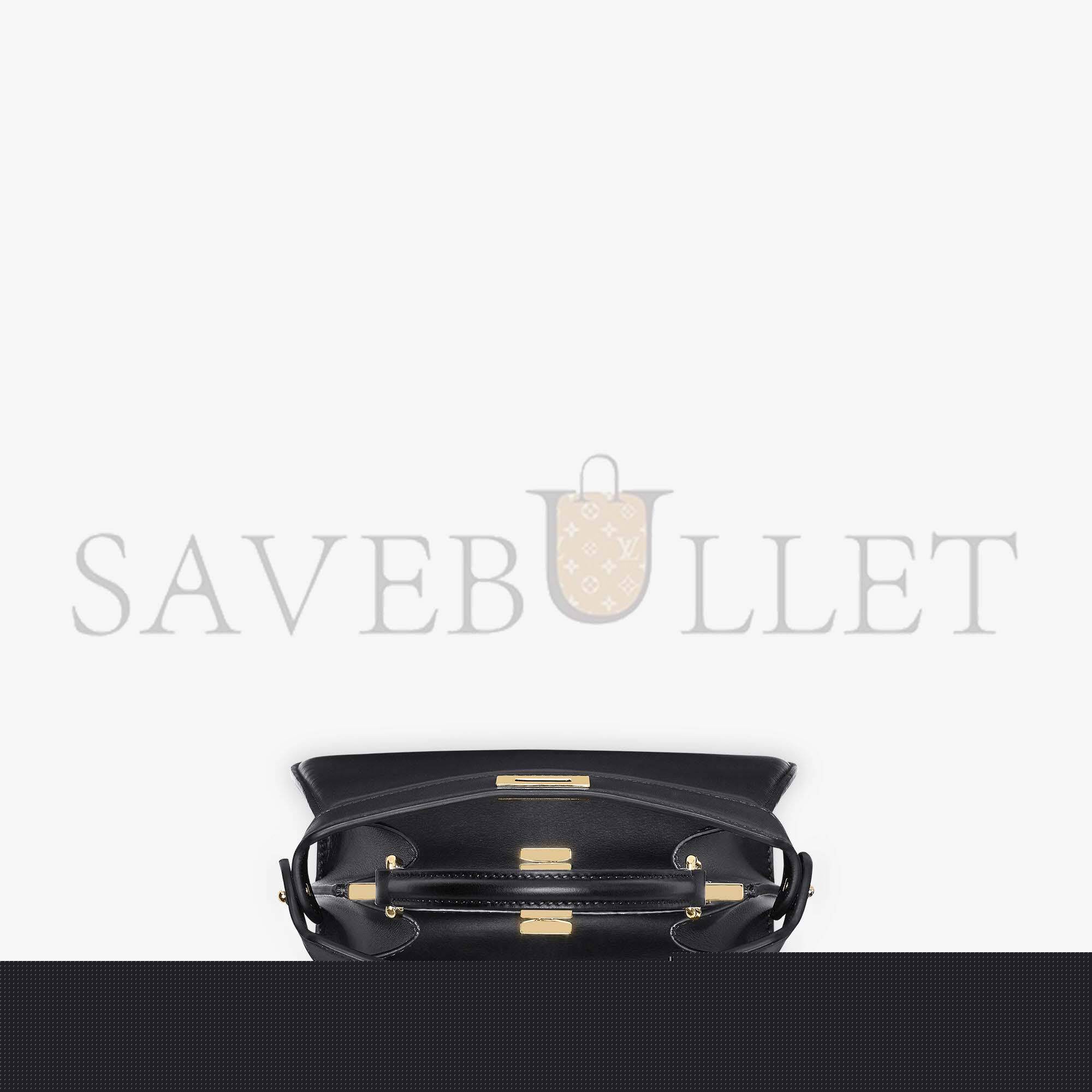 F**di peekaboo iseeu petite - black padded nappa leather bag 8bn335abvef0kur (20*15.5*11cm)