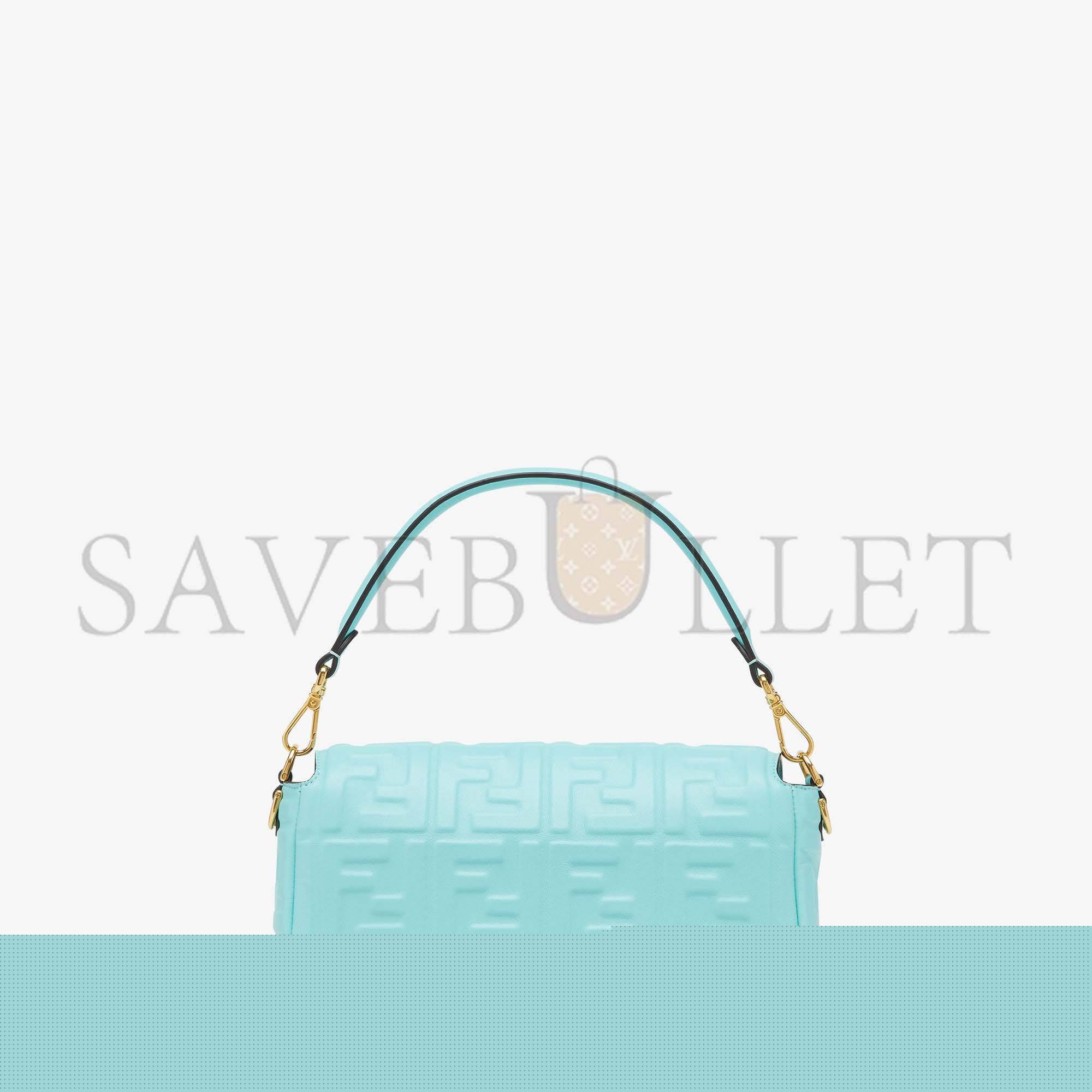 F**di baguette - turquoise nappa leather bag 8br600a72vf1jty (27*15*6cm)