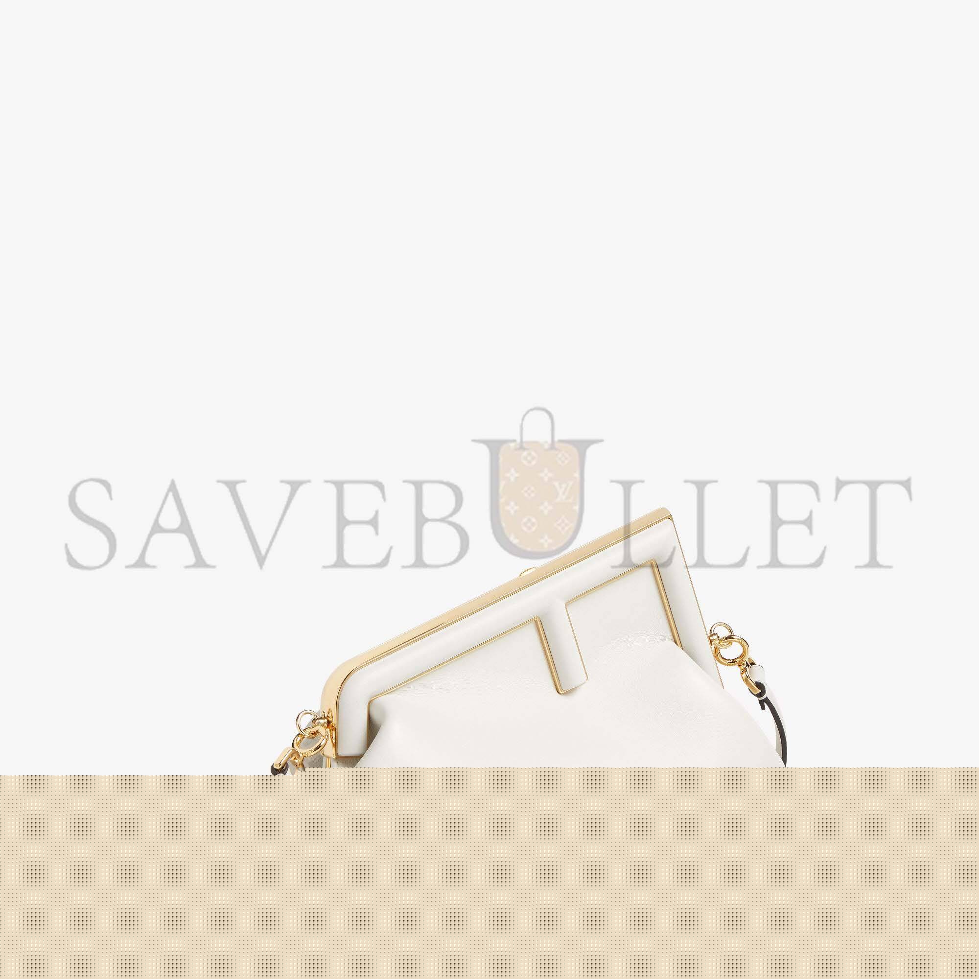 F**di first midi - white leather bag 8bp137abvef0qvl (30*20*14cm)