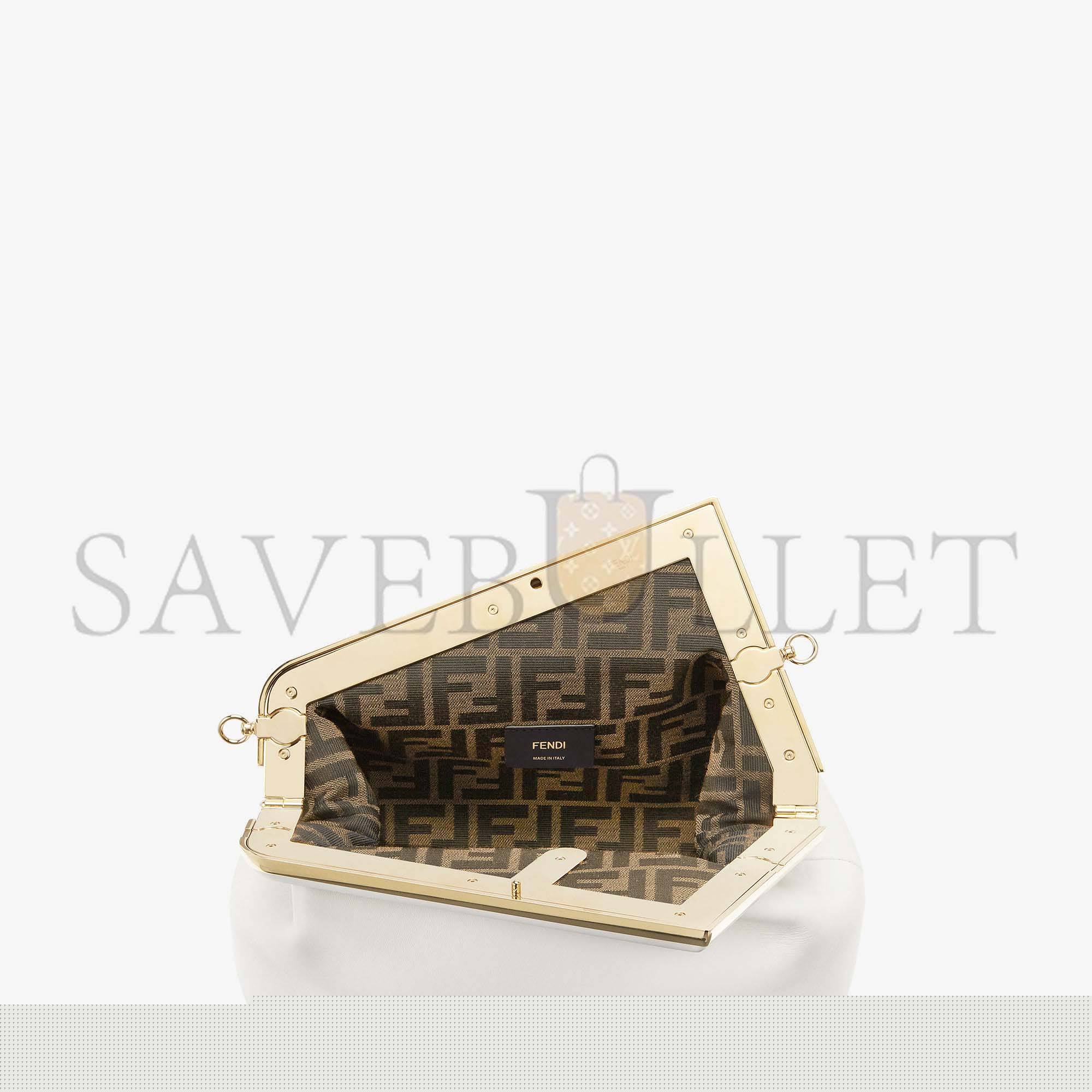 F**di first midi - white leather bag 8bp137abvef0qvl (30*20*14cm)