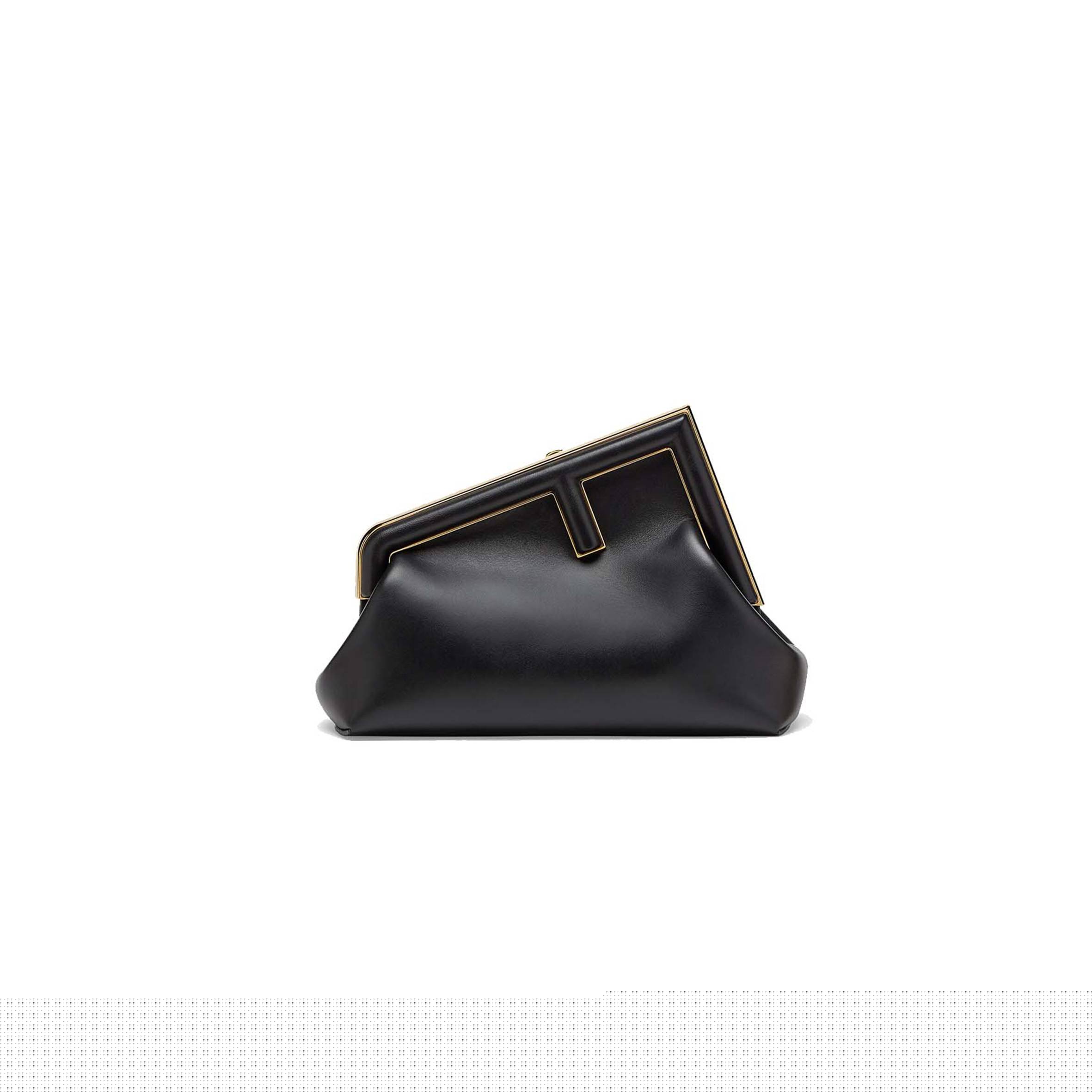 F**di first small - black leather bag 8bp129abvef0kur (26*18*9.5cm)