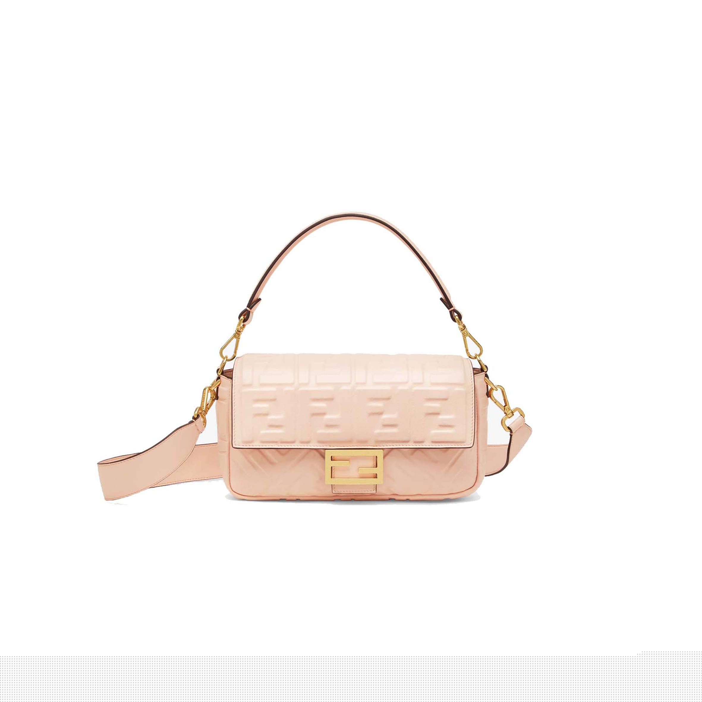 F**di baguette - pale pink nappa leather bag 8br600a72vf171m (27*15*6cm)