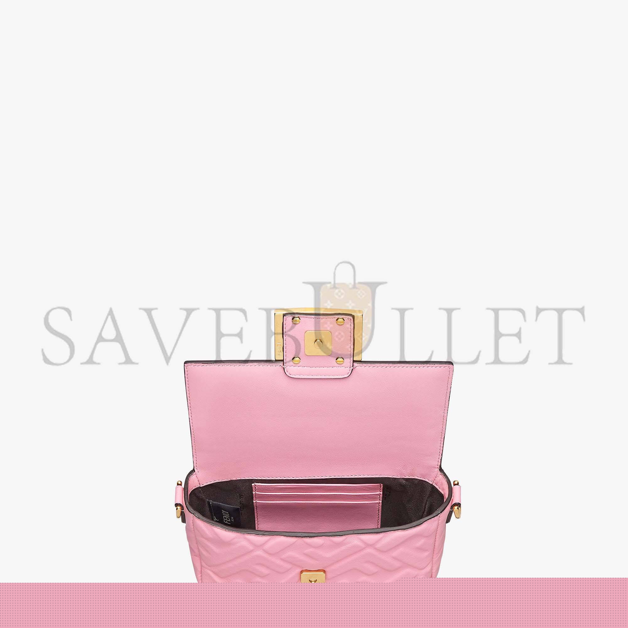 F**di baguette mini - pink nappa leather bag 8bs017a72vf1aqa (19*11.5*4cm)