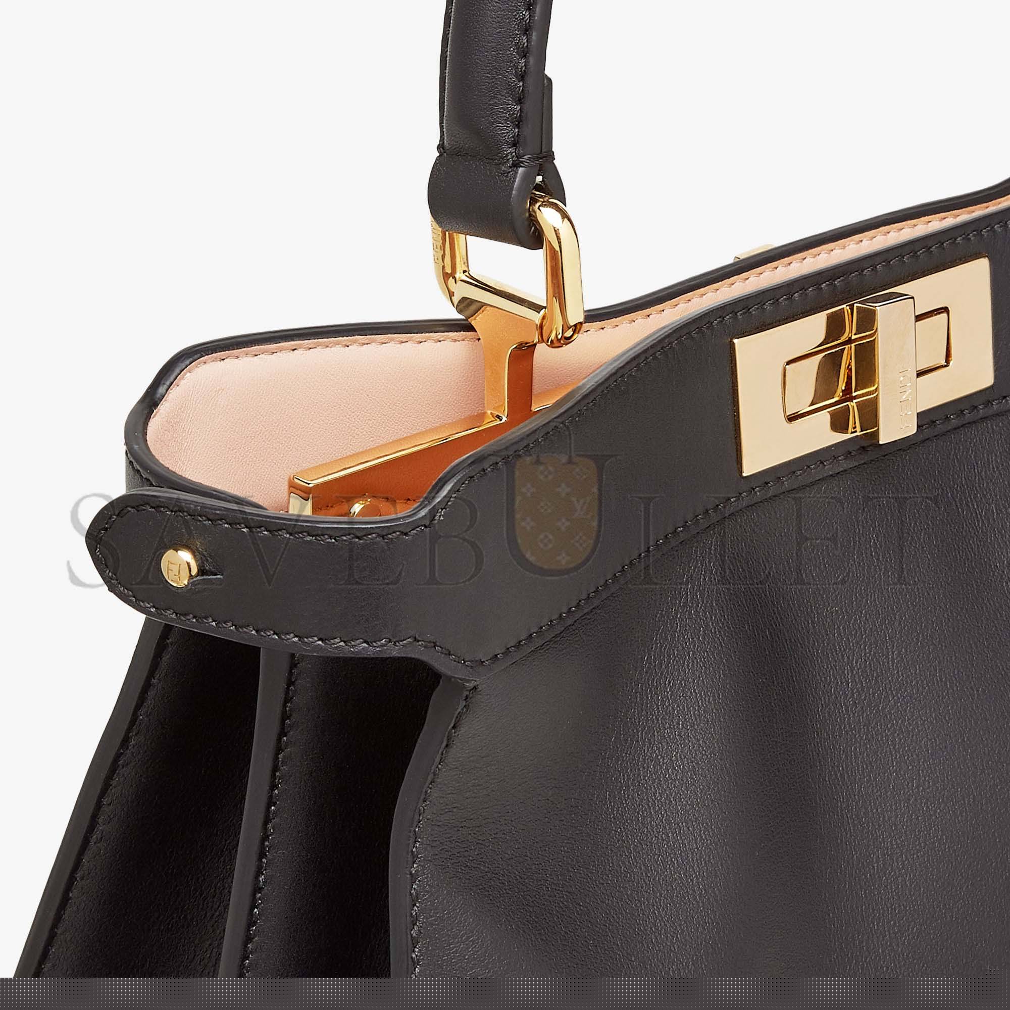 F**di peekaboo iseeu medium - rose black leather bag 8bn321a6v3f1cjz (33.5*25.5*13cm)