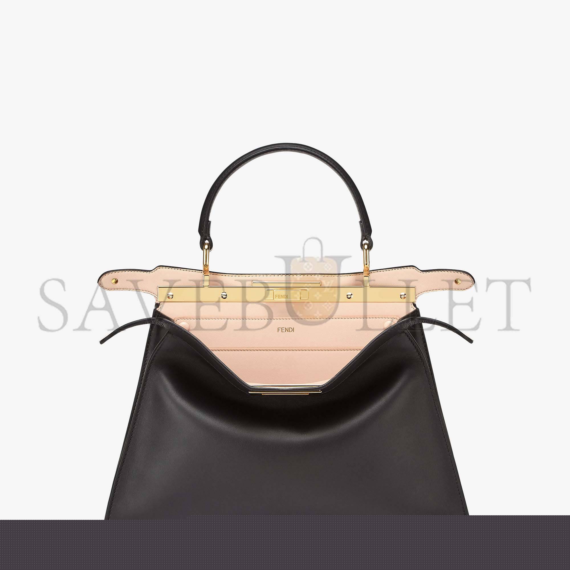 F**di peekaboo iseeu medium - rose black leather bag 8bn321a6v3f1cjz (33.5*25.5*13cm)