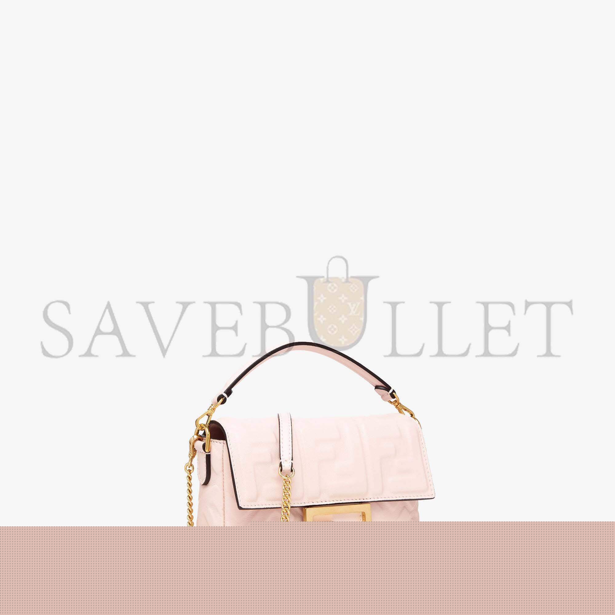 F**di baguette mini - pink ff nappa leather bag 8bs017a72vf180x (19*11.5*4cm)