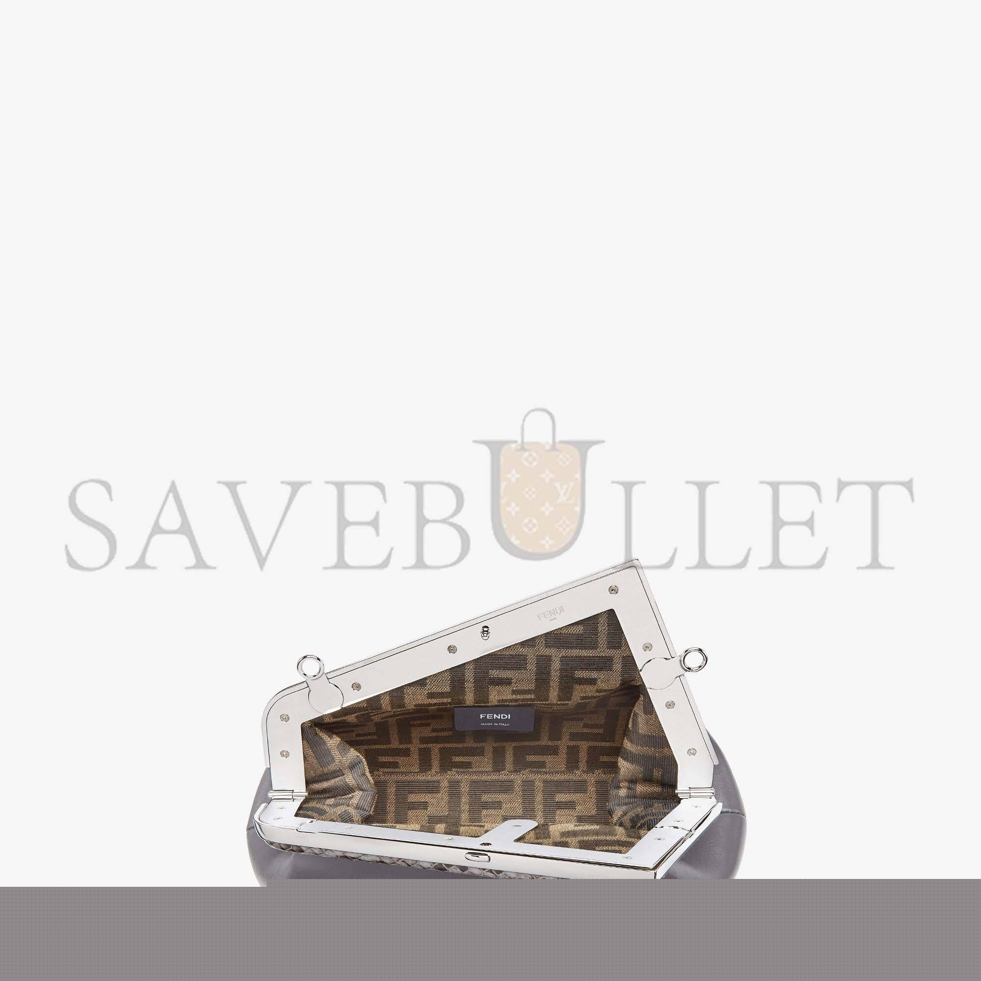 F**di first small - python and dark gray leather bag 8bp129agwrf1i00 (26*18*9.5cm)