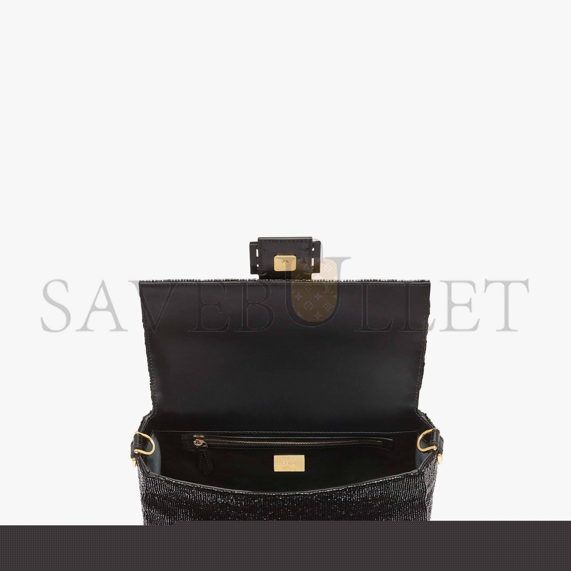 F**di baguette - re-edition bag in black beads 8br600am2lf0kur (27*15*6cm)
