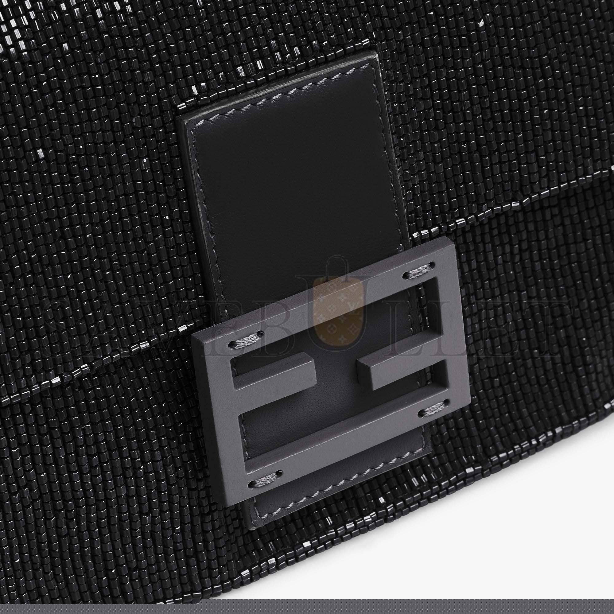 F**di baguette - re-edition bag in black beads 8br600am2lf0kur (27*15*6cm)