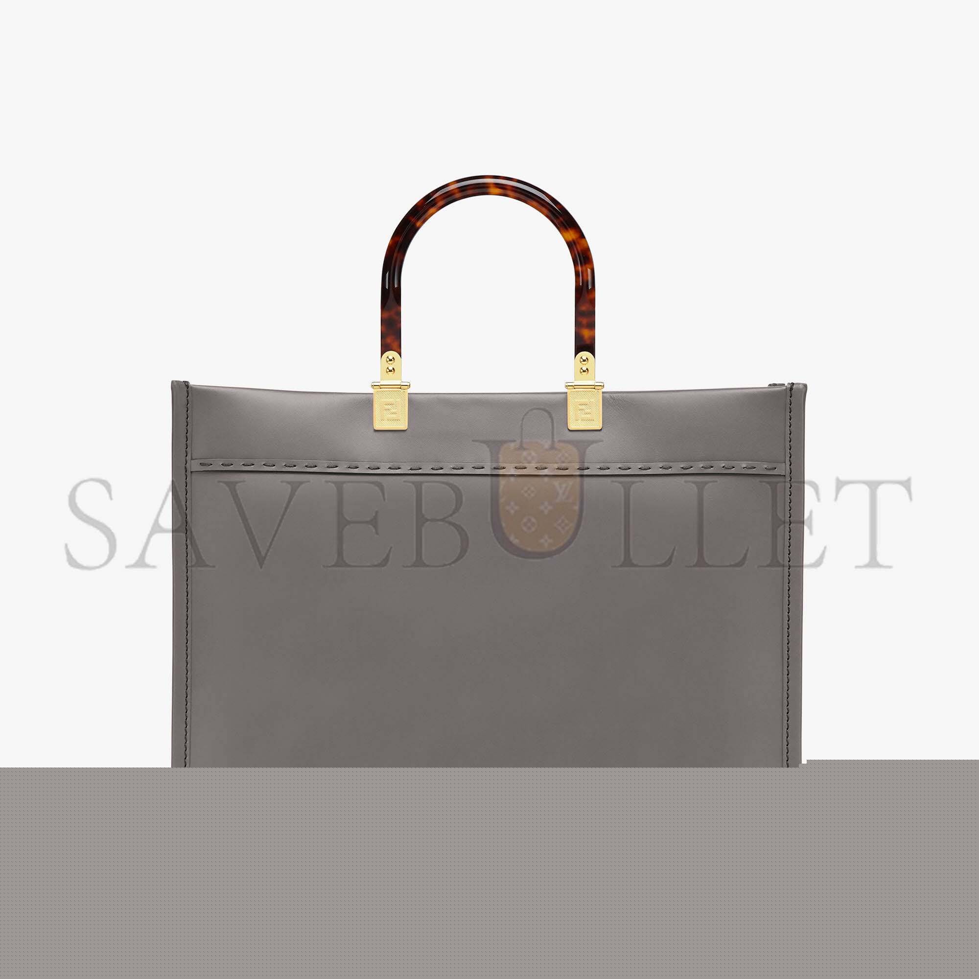 F**di sunshine medium - gray leather shopperi 8bh386abvlf1bzc (35*31*17cm)