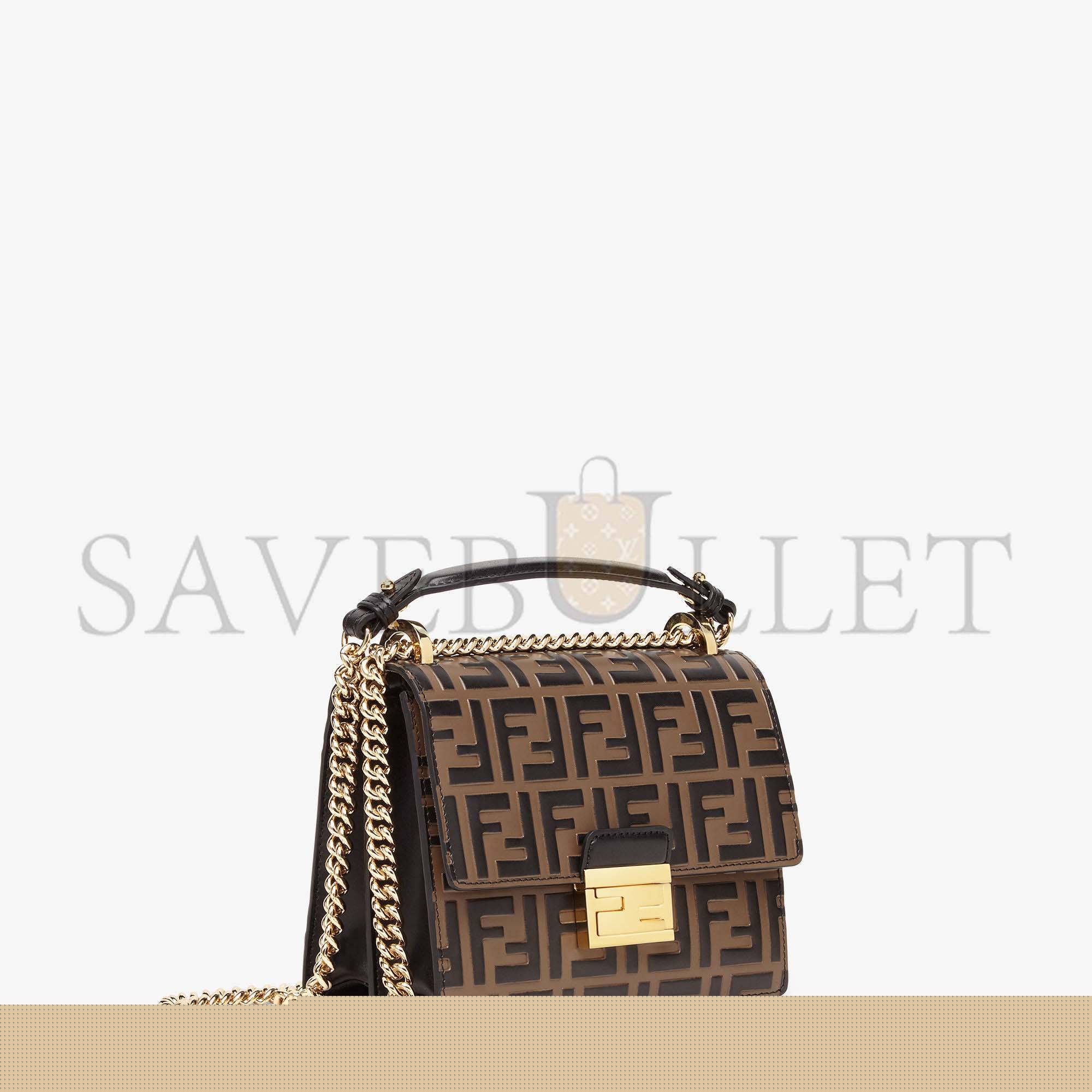 F**di kan u small - brown leather mini-bag 8m0417a659f13vk (19*13*9cm)