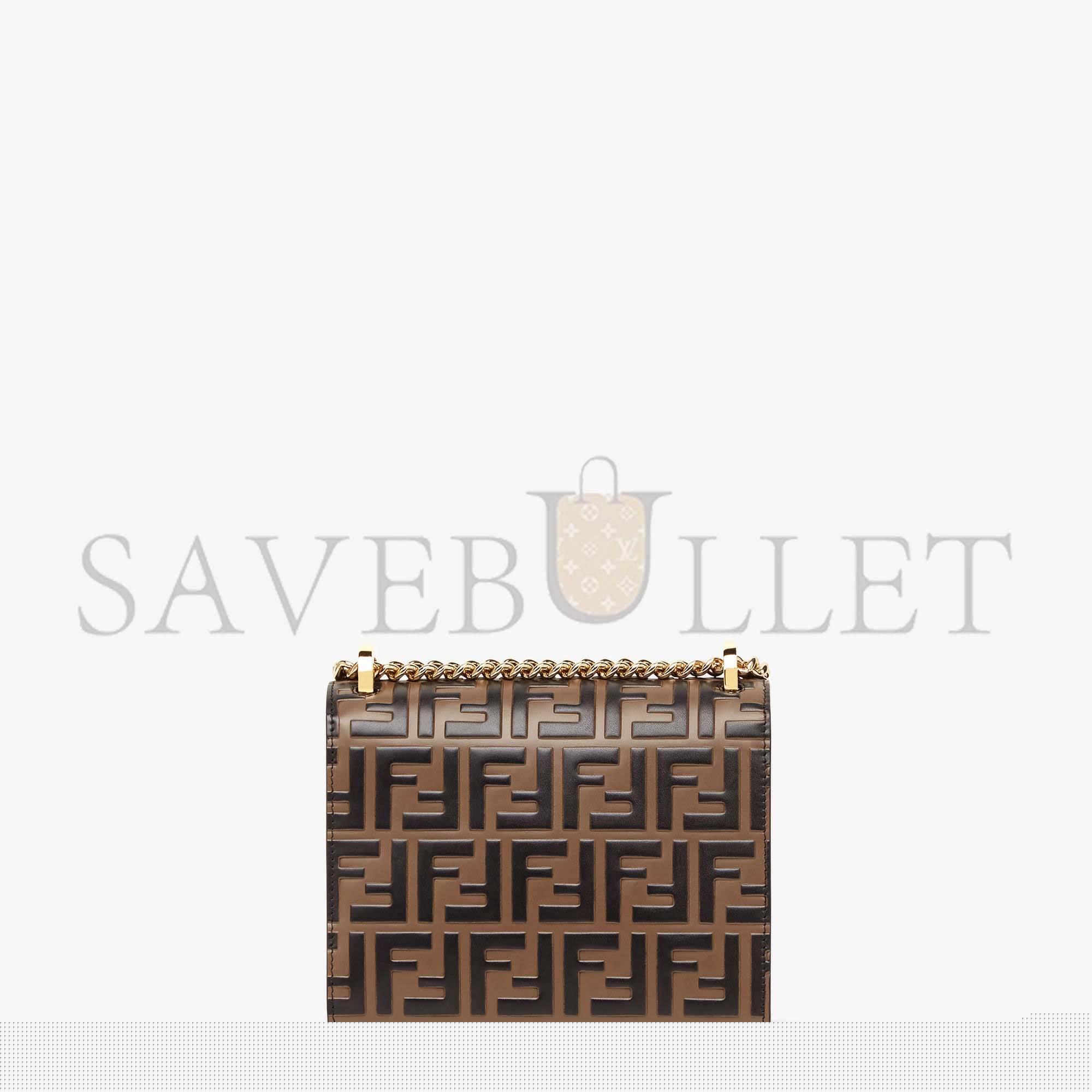 F**di kan u small - brown leather mini-bag 8m0417a659f13vk (19*13*9cm)