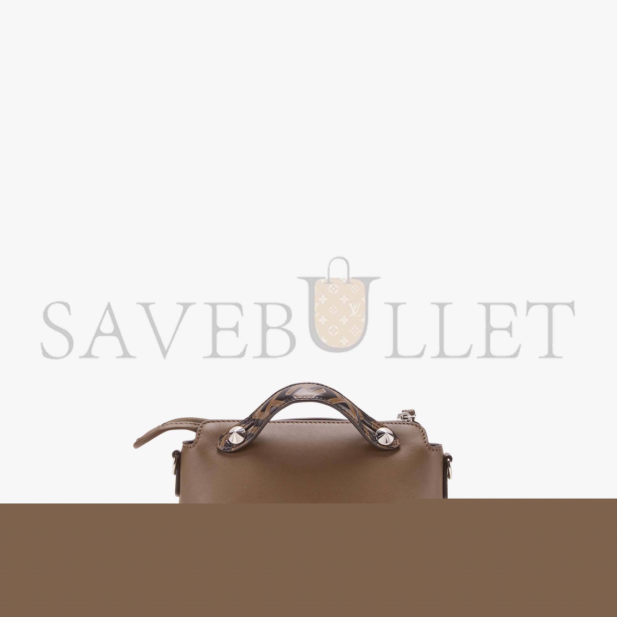 F**di by the way mini - small brown leather boston bag 8bl145a6cof0h3c (21*12.5*9.5cm)