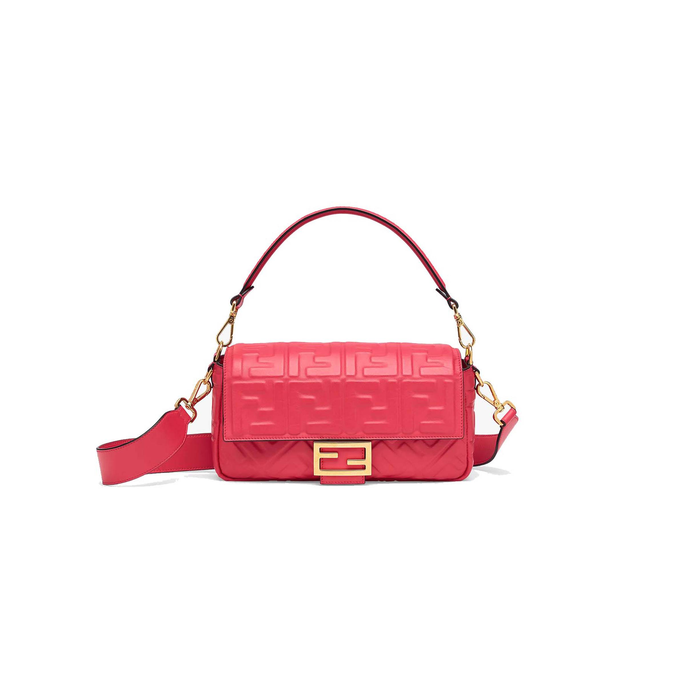 F**di baguette - red nappa leather bag 8br600a72vf1844 (27*15*6cm)