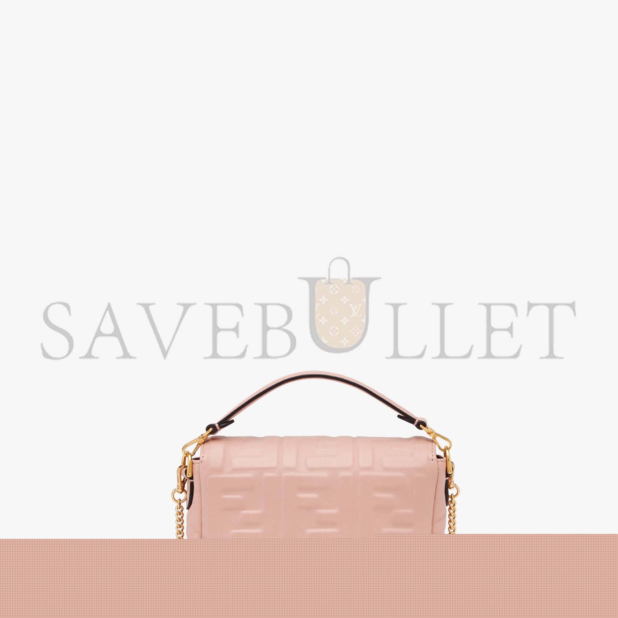 F**di baguette mini - pink nappa leather bag 8bs017a72vf19pq (19*11.5*4cm)