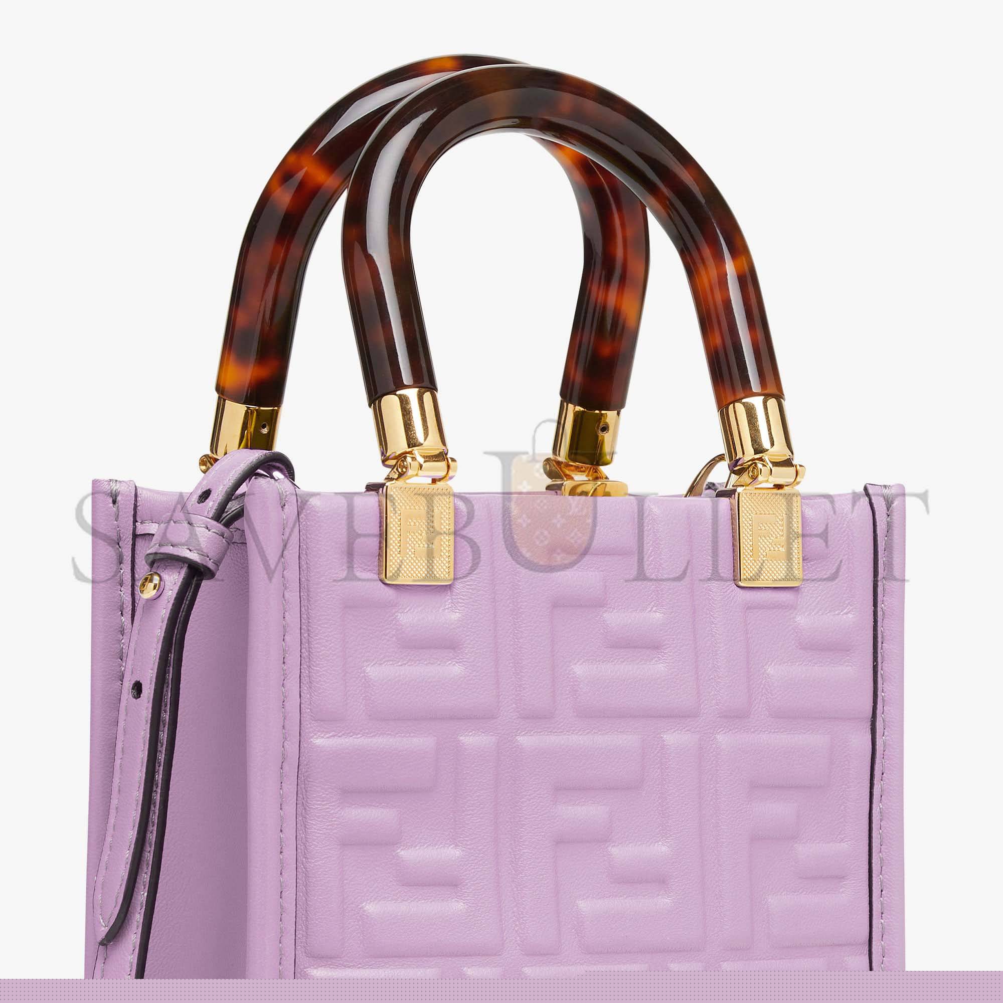 F**di mini sunshine shopper - purple leather mini-bag 8bs051amcif1jco (18*13*6.5cm)
