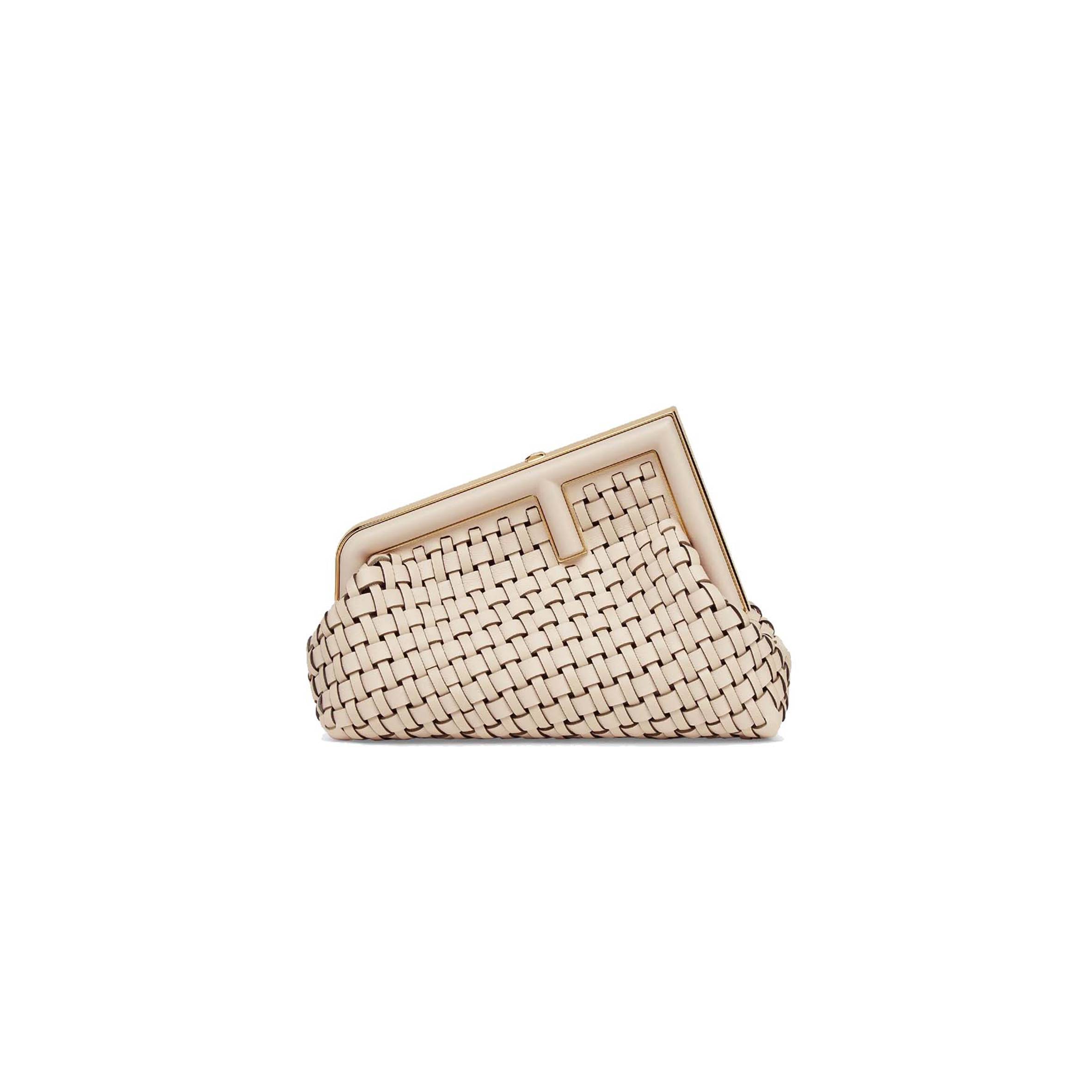 F**di first small - beige braided leather bag 8bp129aloxf19pn (26*18*9.5cm)