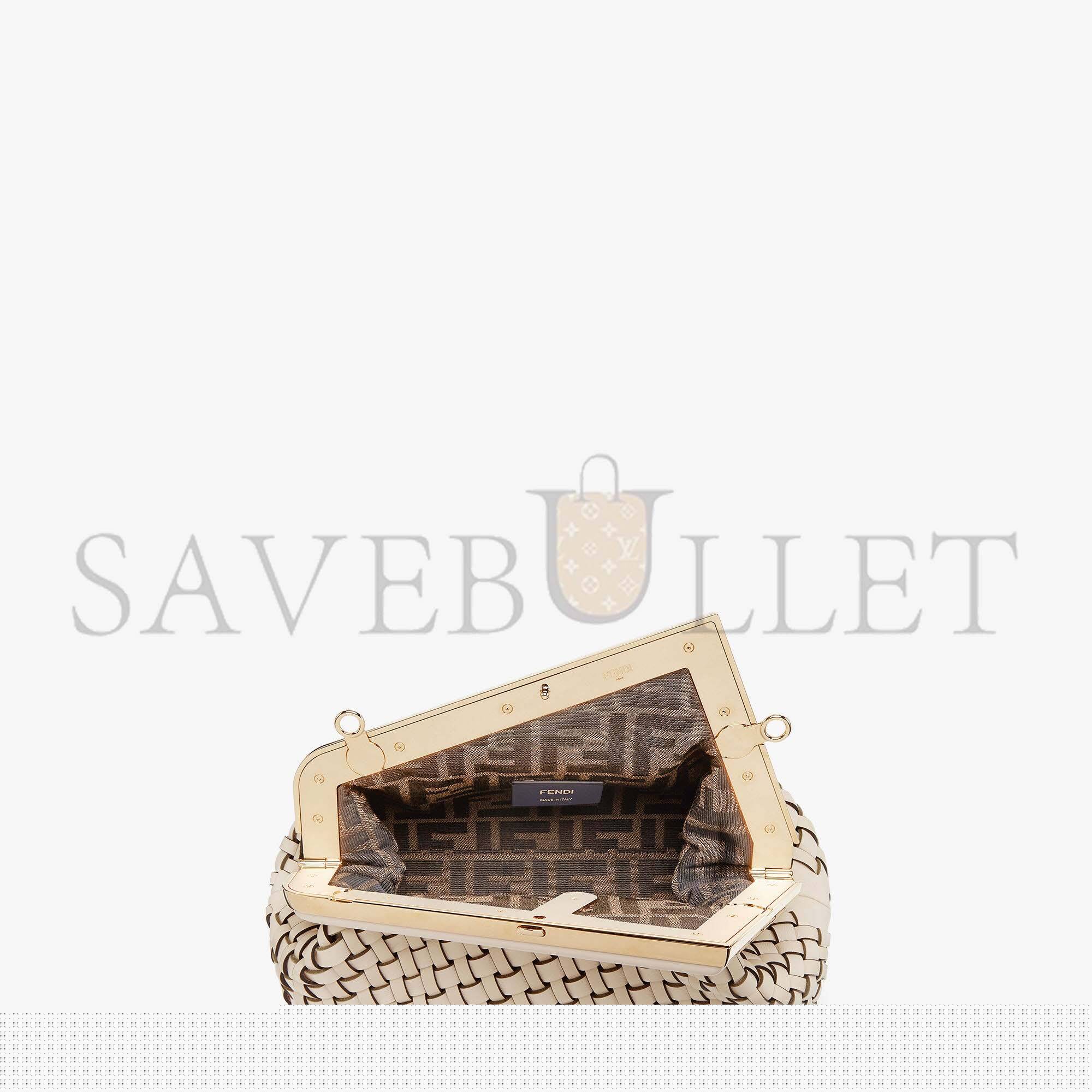 F**di first small - beige braided leather bag 8bp129aloxf19pn (26*18*9.5cm)
