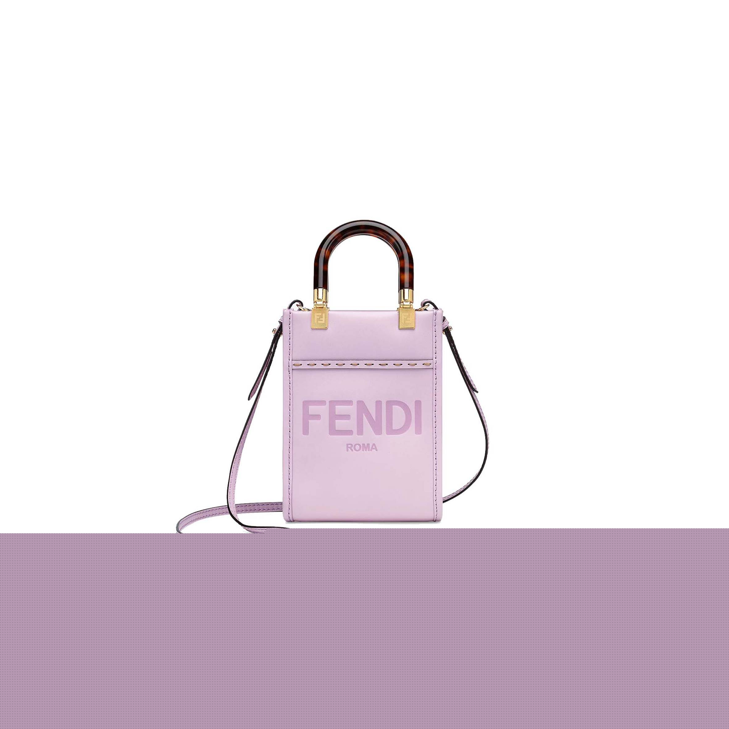 F**di mini sunshine shopper - lilac leather mini bag 8bs051abvlf1hov (18*13*6.5cm)