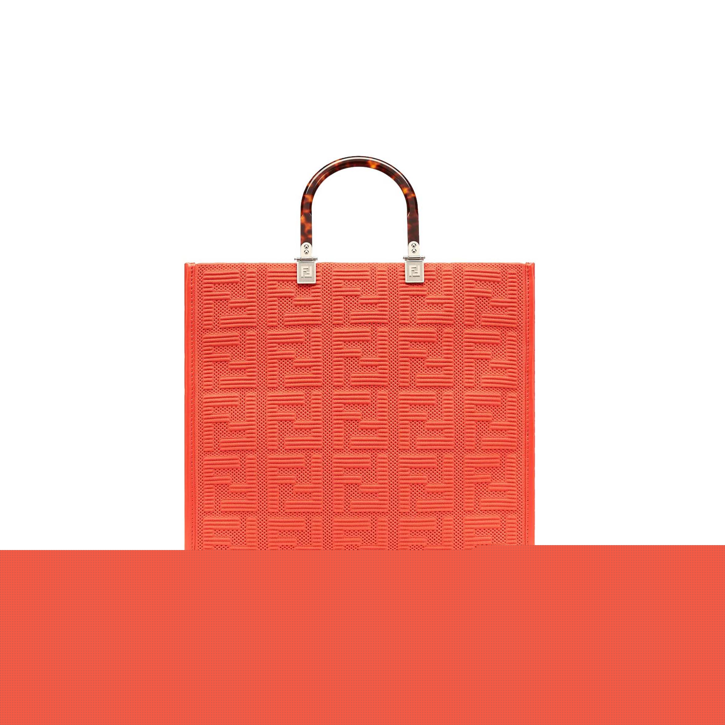 F**di sunshine medium - red ff fabric shopper 8bh386ahwcf0pg3 (35*31*17cm)