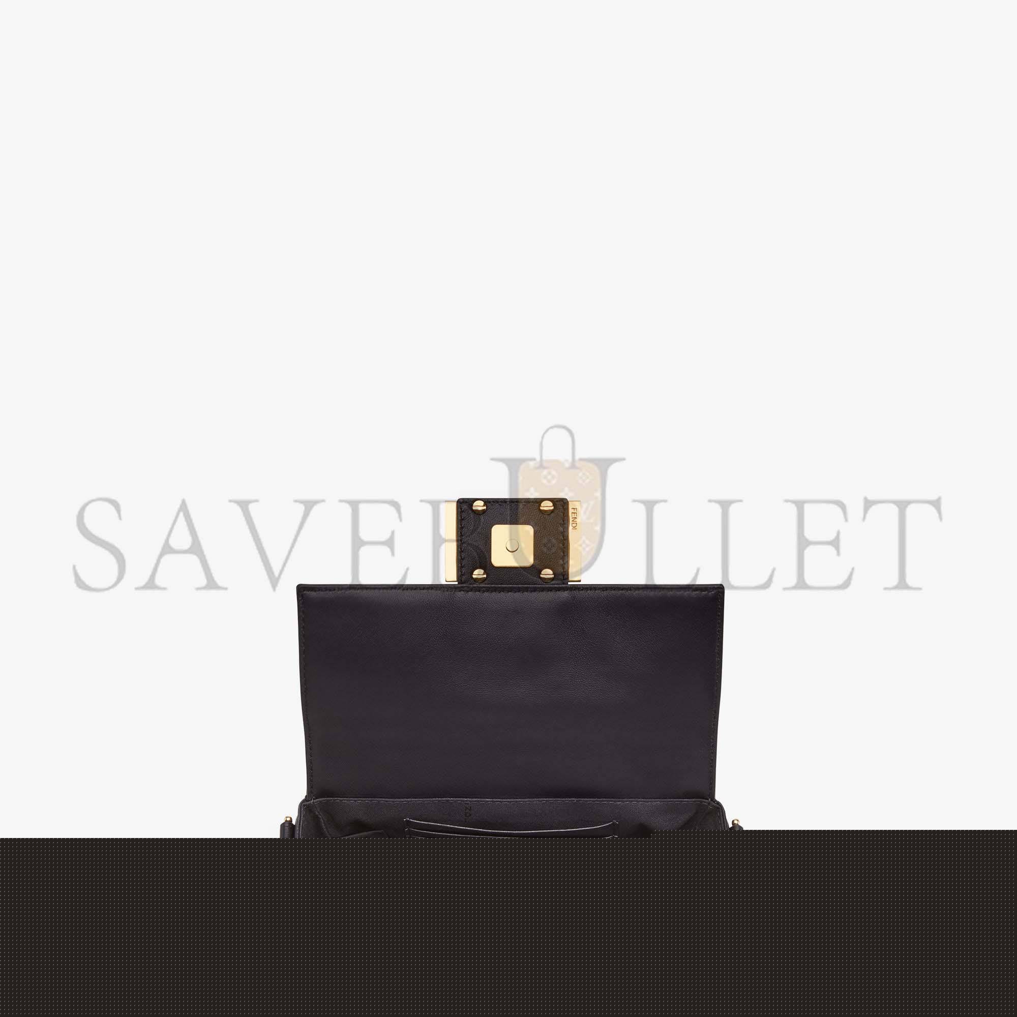 F**di baguette mini - black leather bag 8bs017a72vf15zw (19*11.5*4cm)